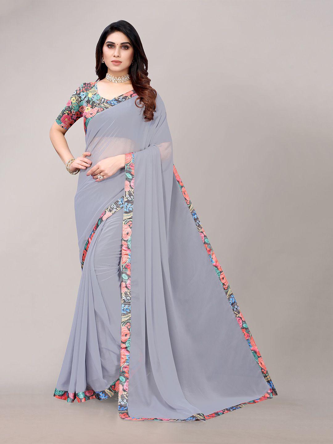 magmina printed border pure georgette saree