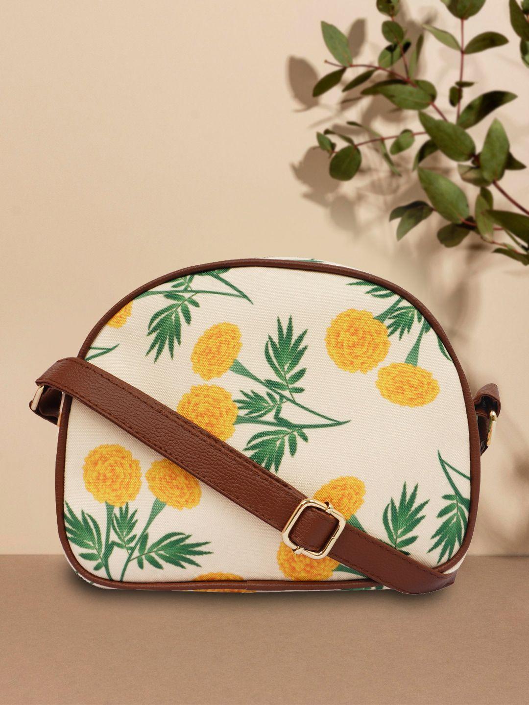 dressberry floral printed half moon sling bag