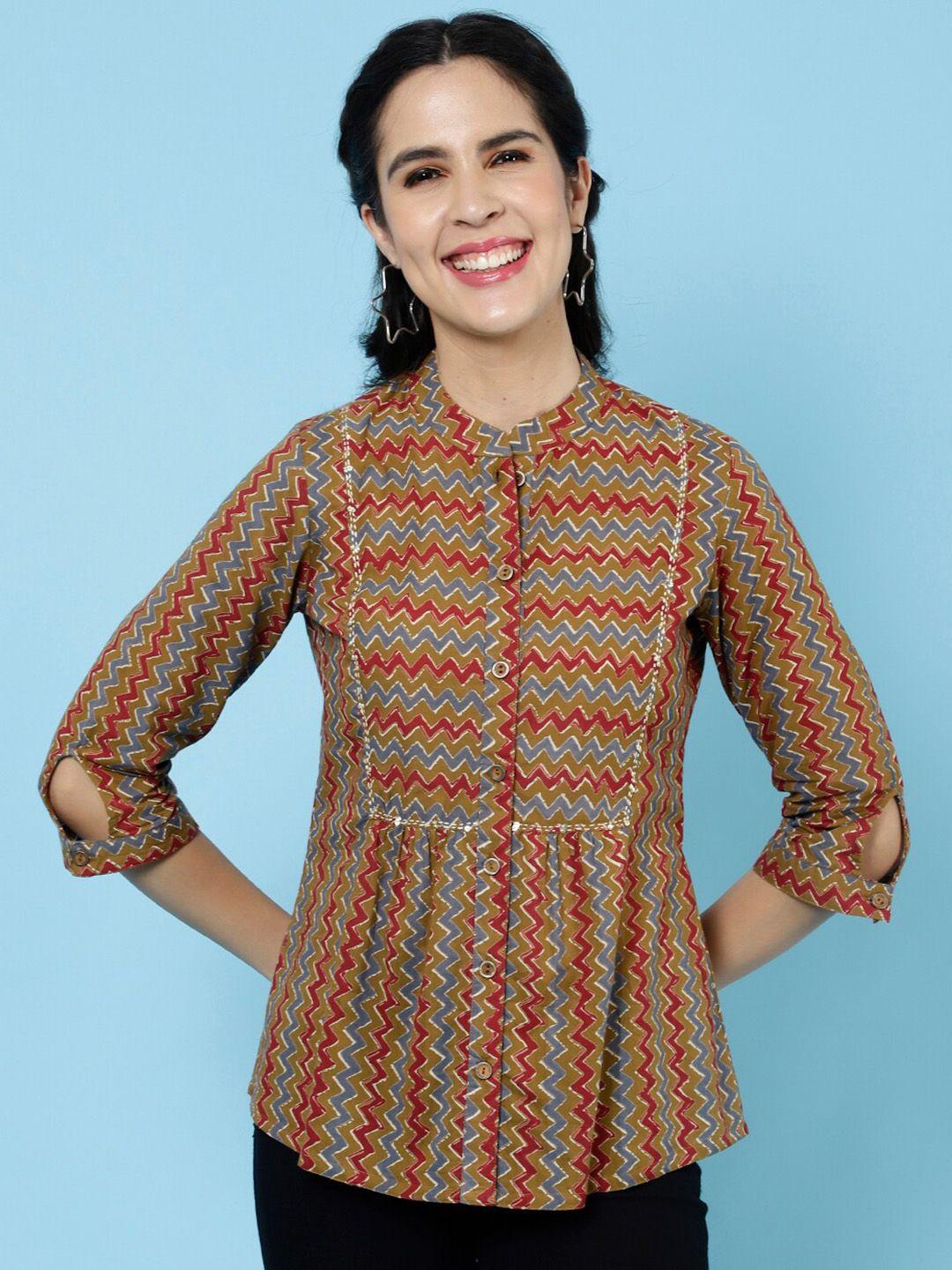 jaipur kurti chevron printed cotton top