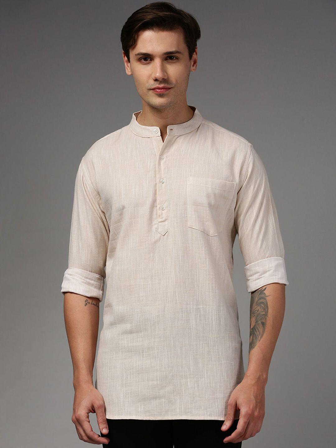 the soul patrol band collar pure cotton short kurta