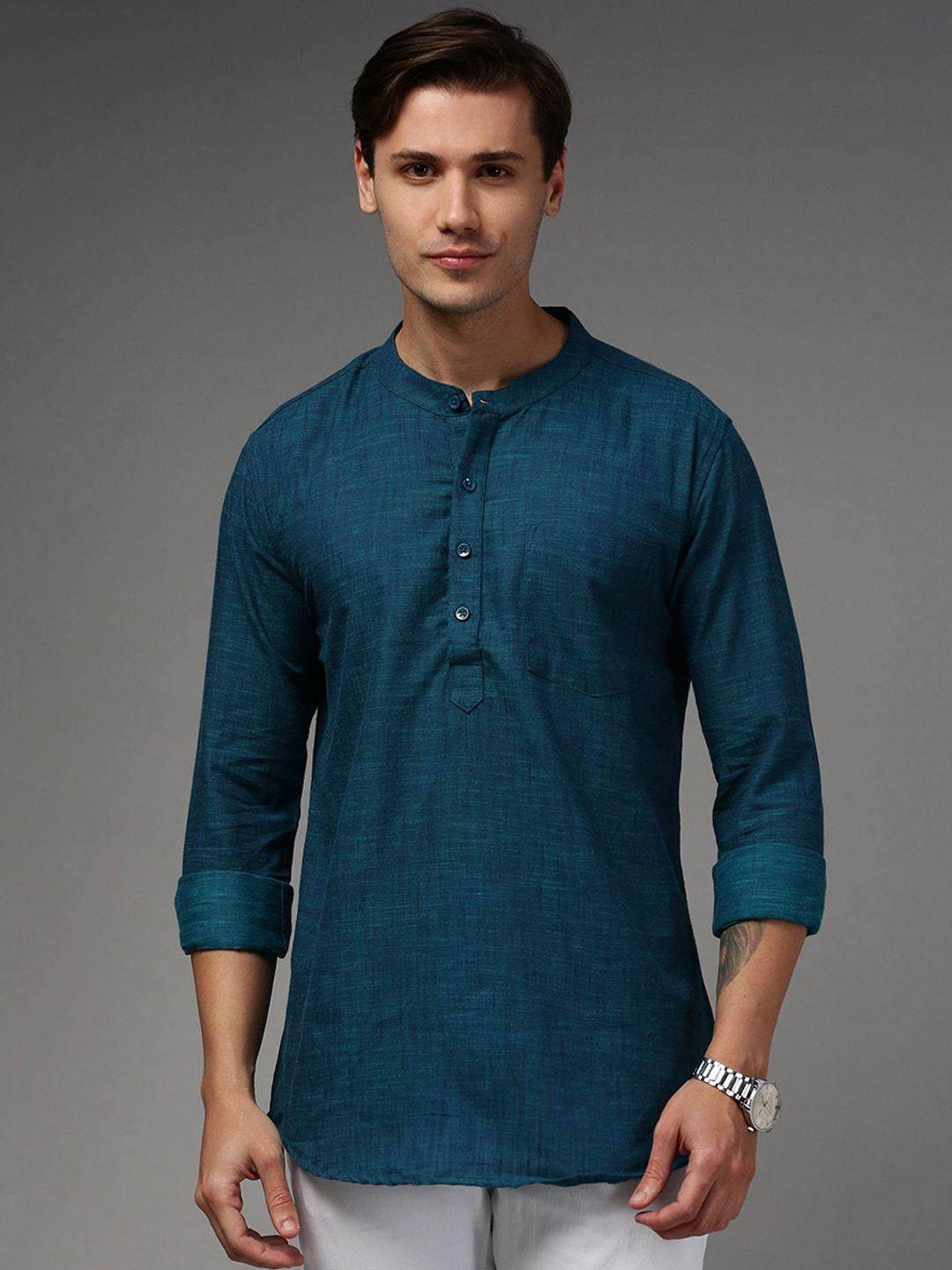 the soul patrol band collar pure cotton short kurta