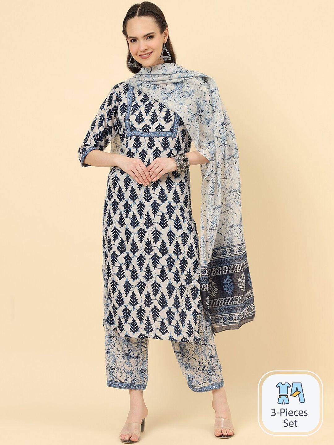 kalini  ethnic motifs printed regular kurta with trousers & with dupatta