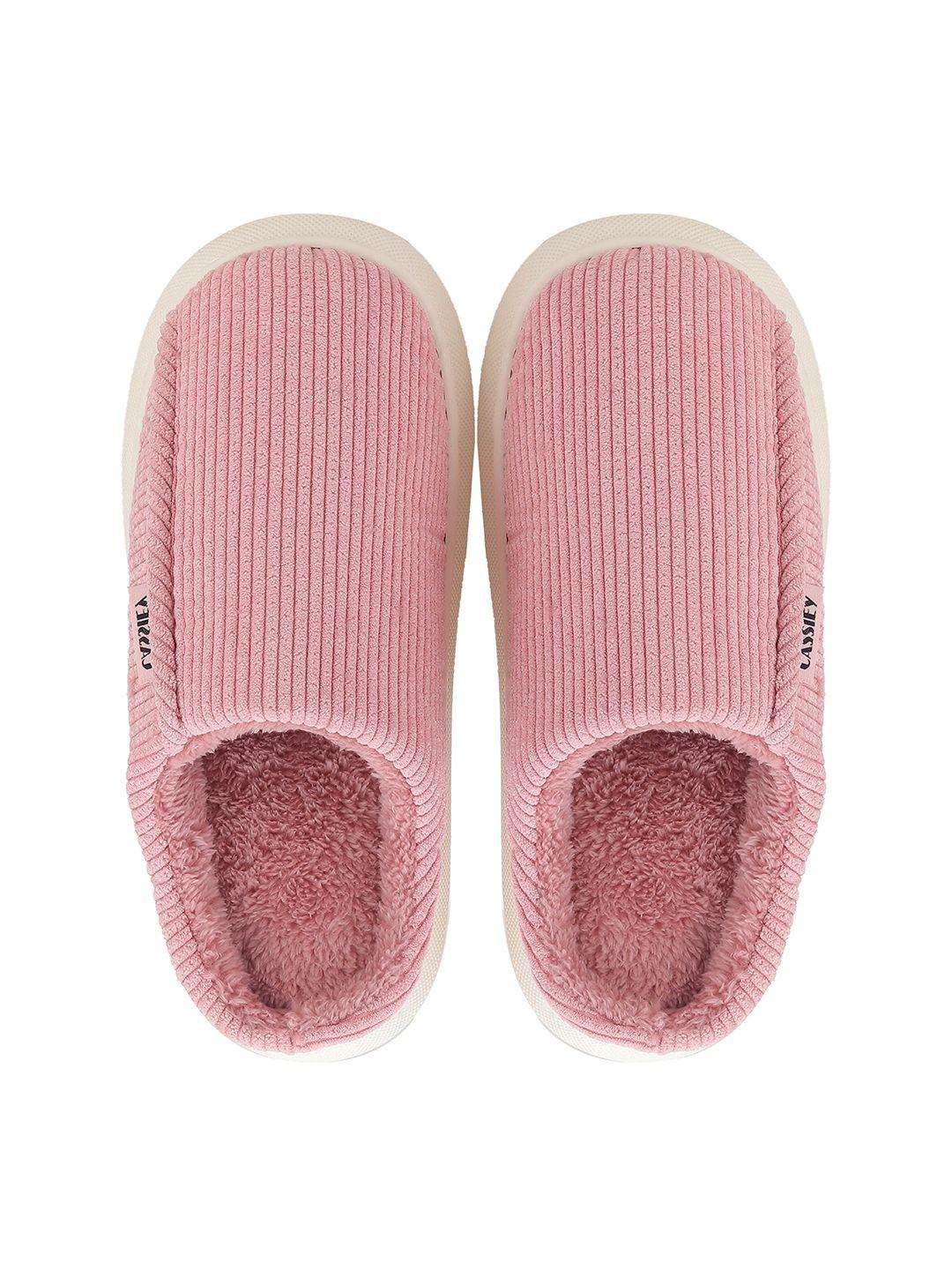 cassiey women striped fur room slippers