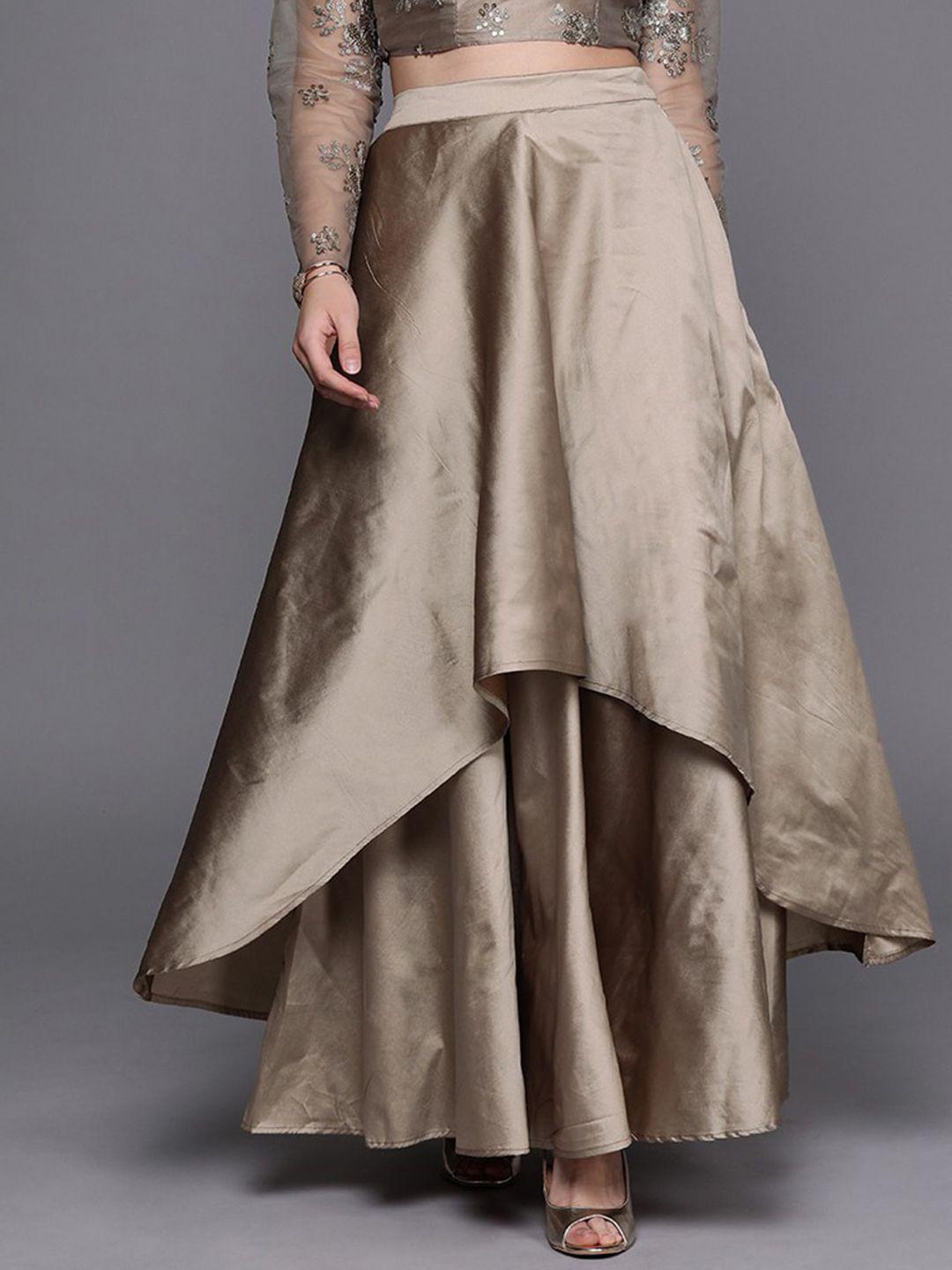 ethnovog layered flared maxi skirt