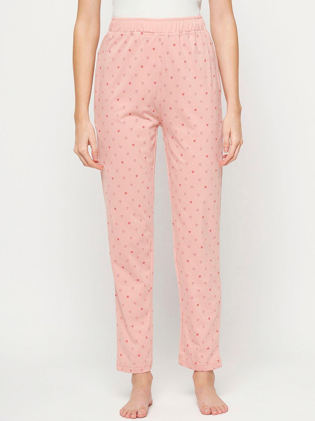 okane women mid-rise printed straight lounge pants