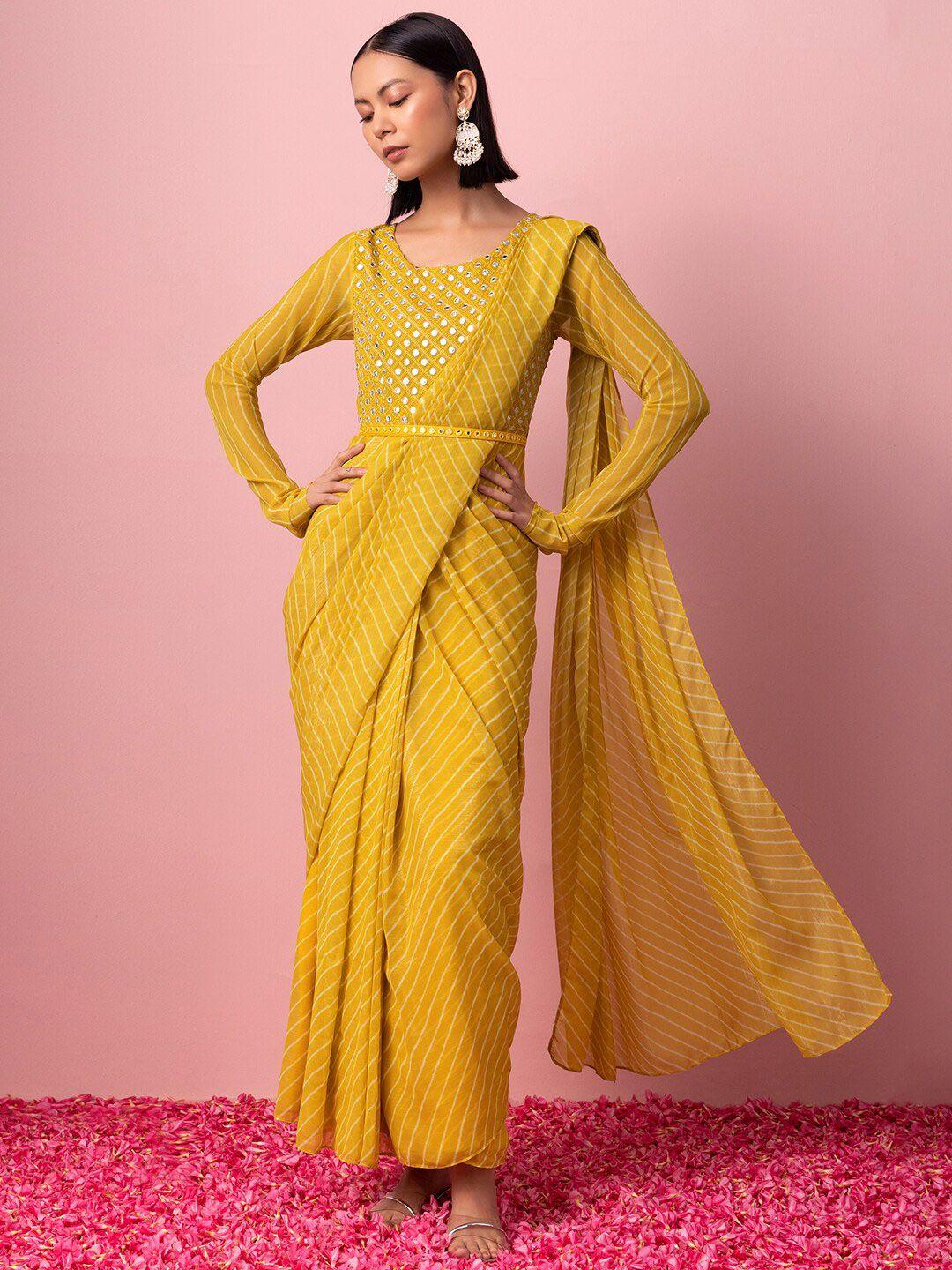 indya striped ready to wear sarees