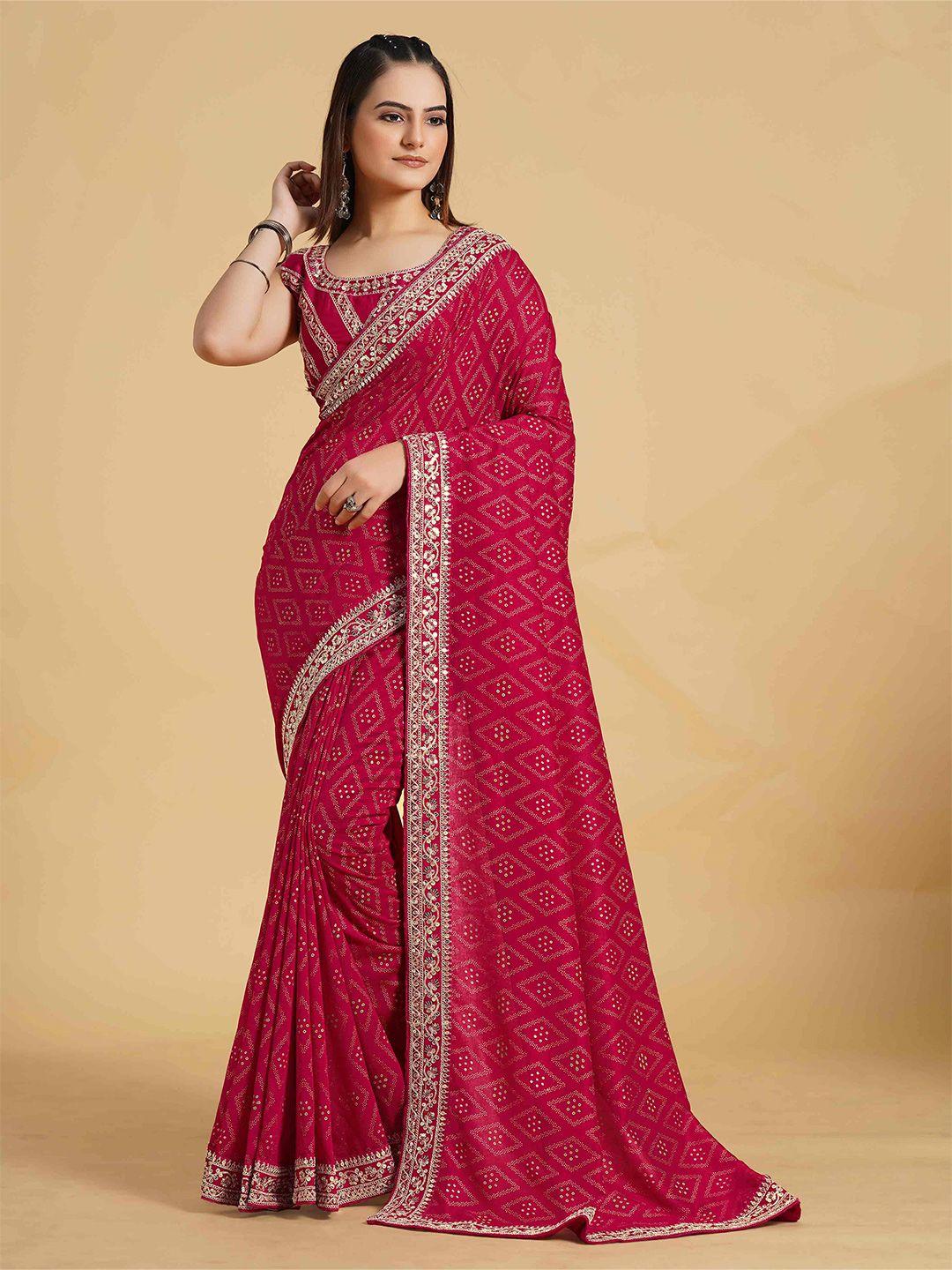 choiceit ethnic motifs embroidered silk blend saree