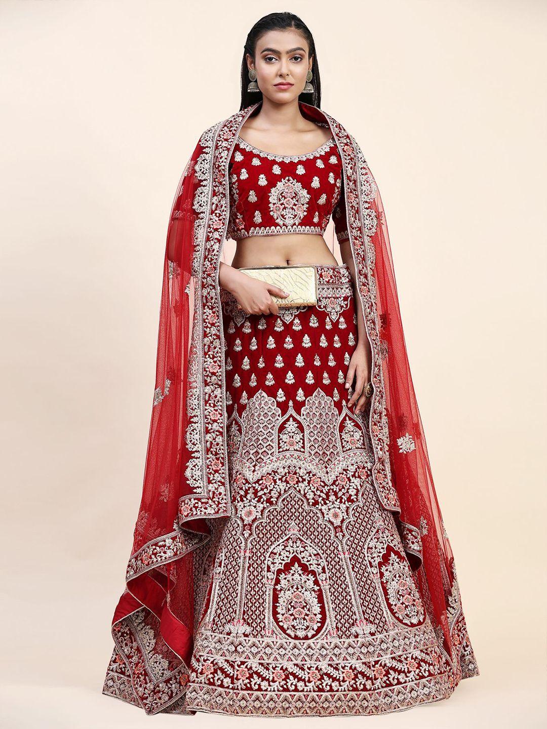 phenav embroidered thread work ready to wear lehenga with blouse & dupatta