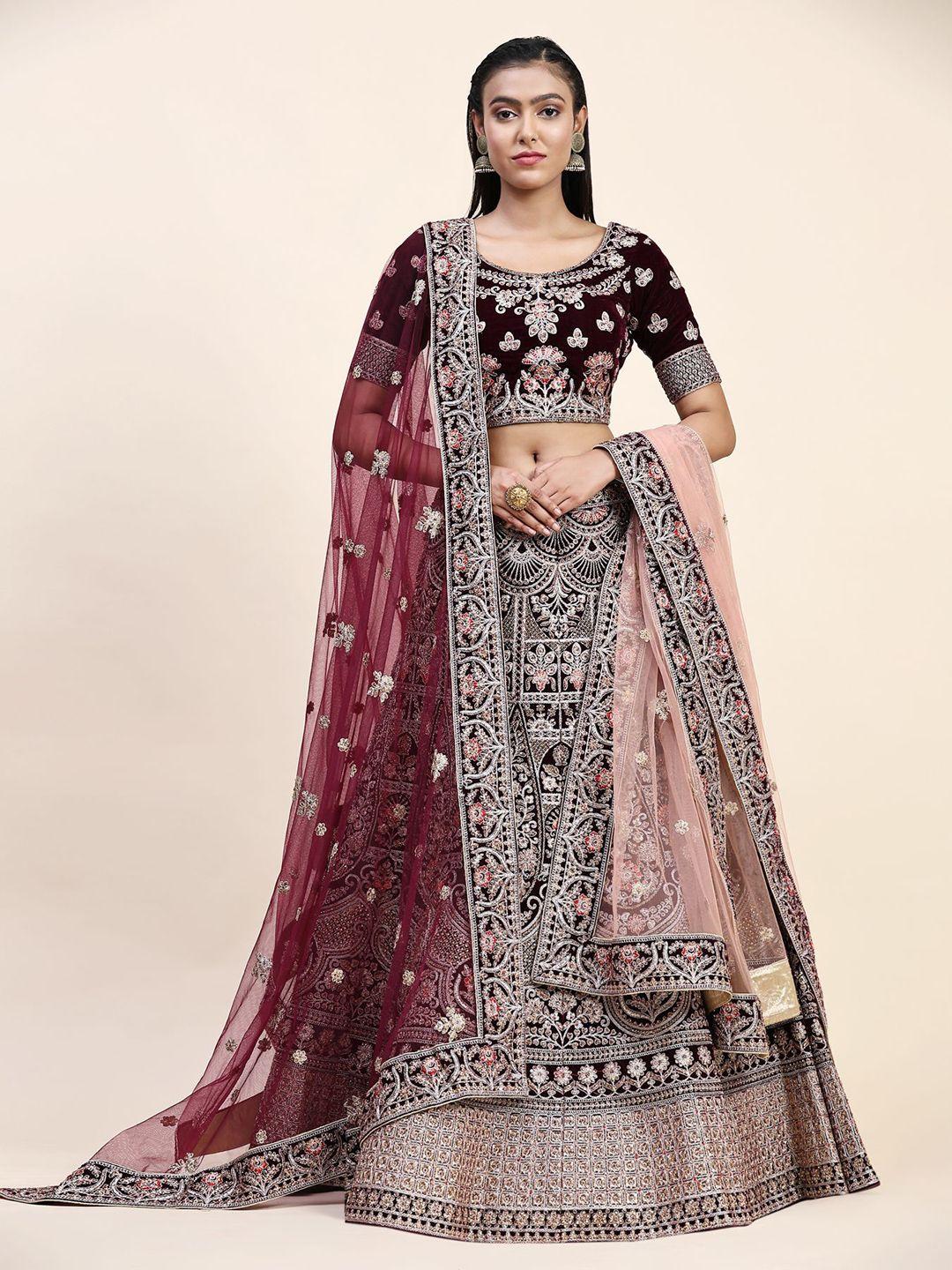 phenav embroidered thread work ready to wear lehenga with blouse & dupatta