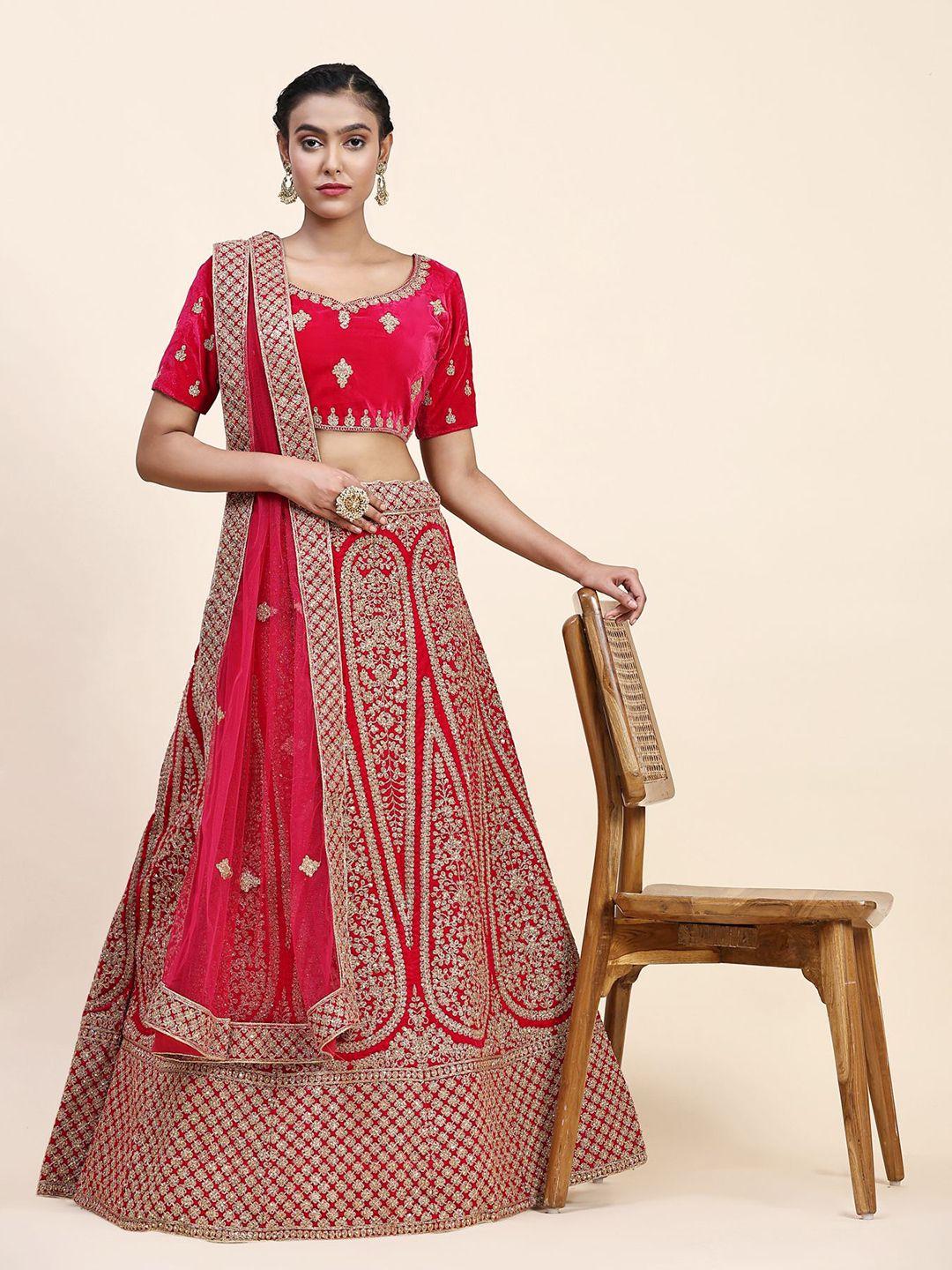 phenav embroidered thread work ready to wear lehenga with blouse & dupatta