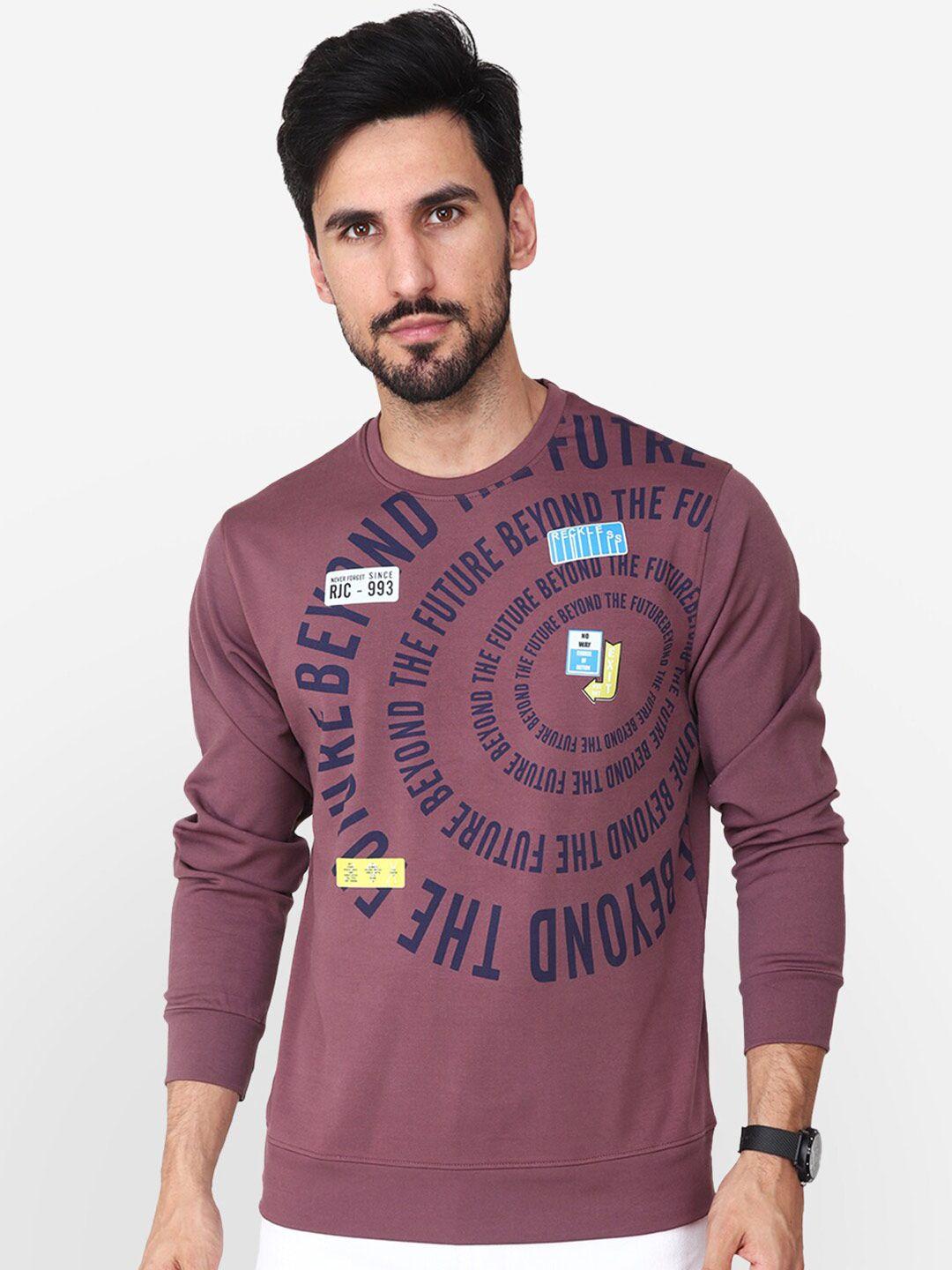 albion typography printed round neck pullover cotton sweatshirt