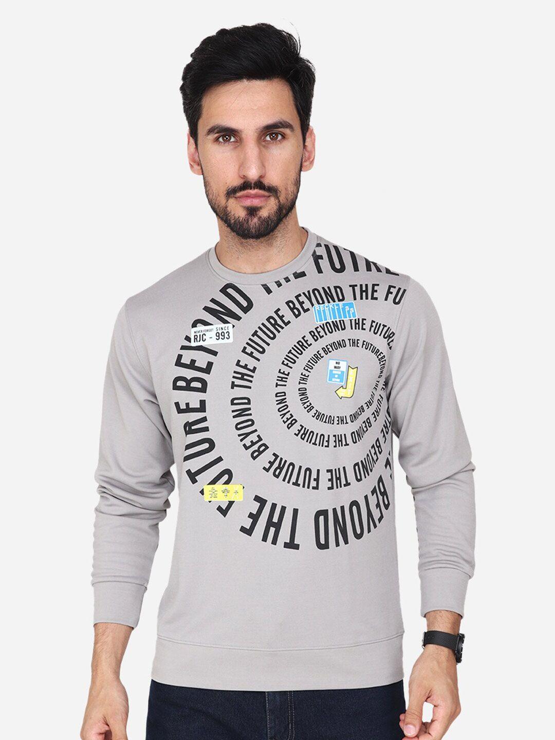 albion typography printed round neck pullover cotton sweatshirt