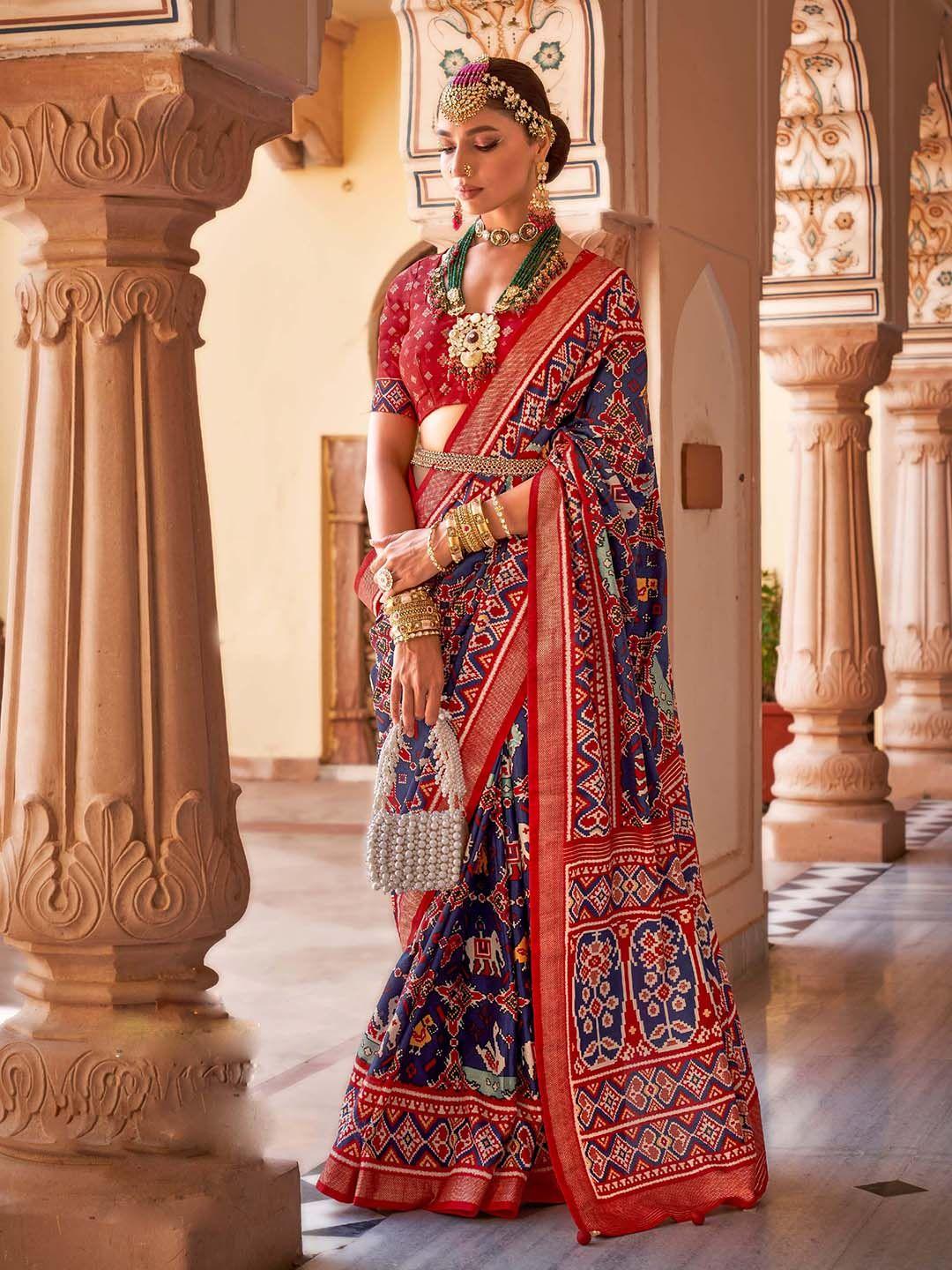 mitera ethnic motifs zari patola saree