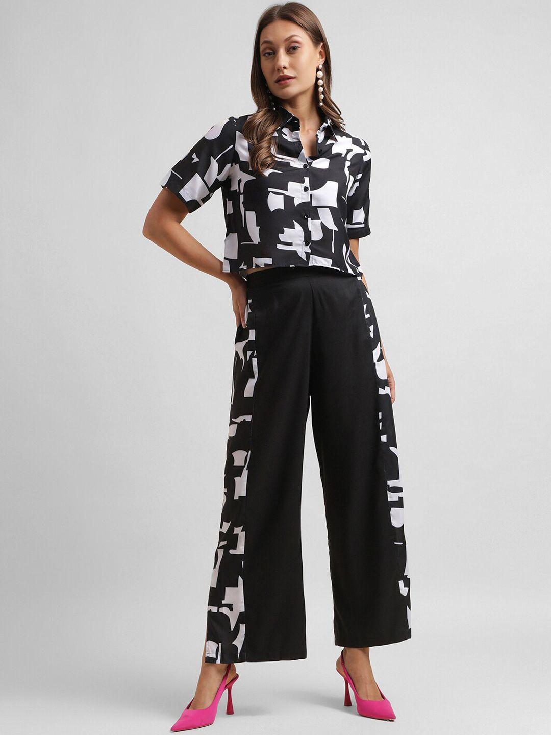 selvia printed shirt with trousers co-ords