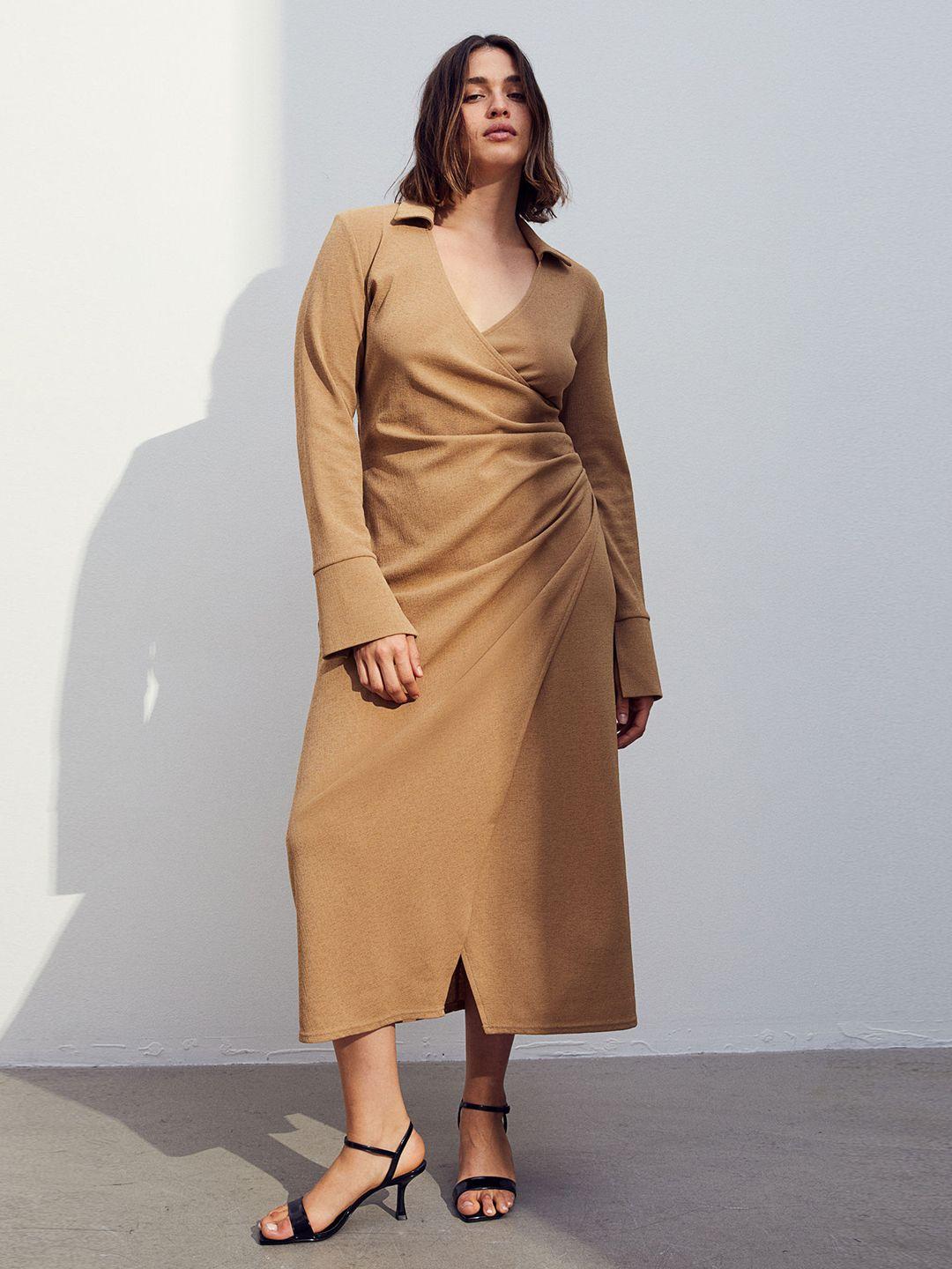 h&m wrap midi dress