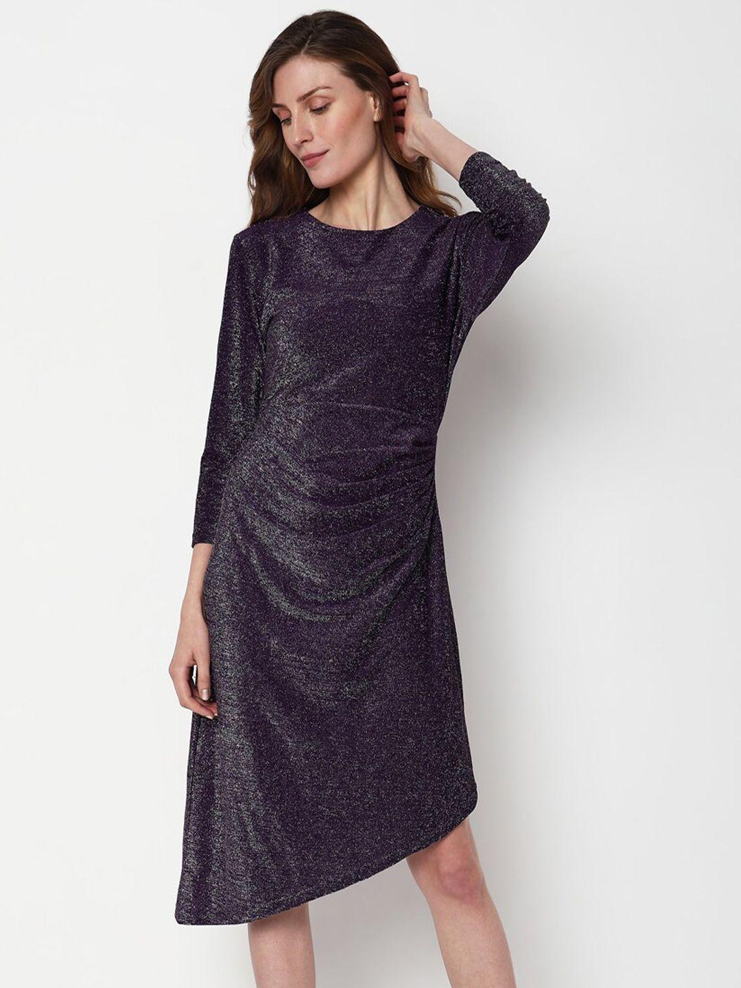 vero moda bling & sparkly round neck a-line dress