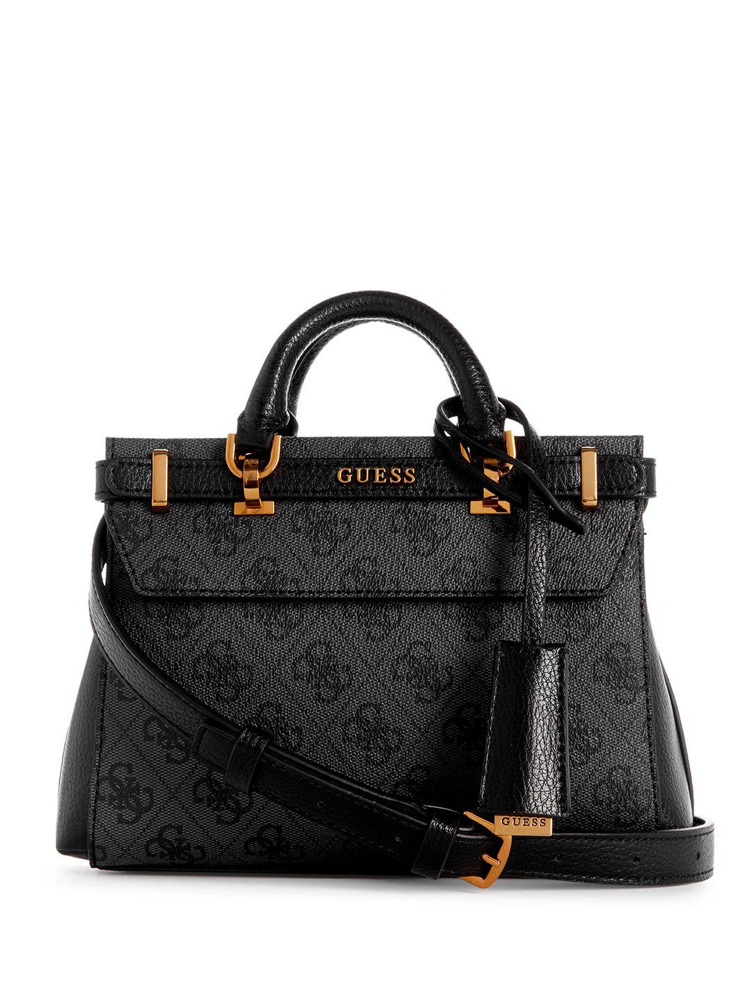 guess brand logo printed structured sling bag