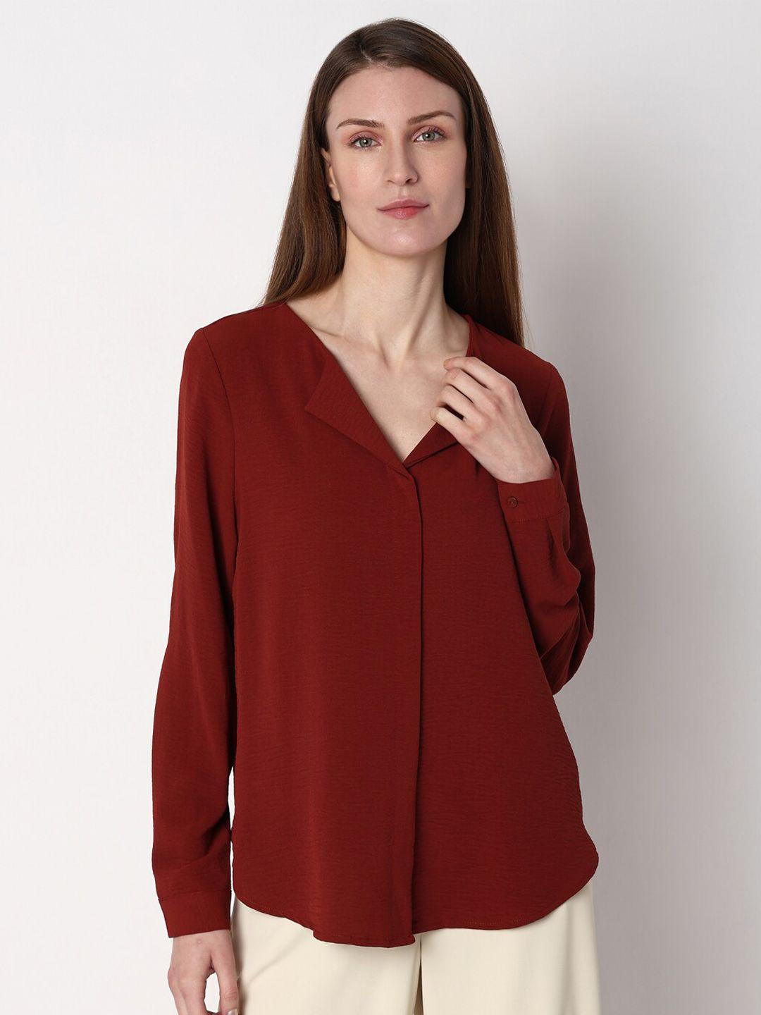 vero moda solid shirt style top