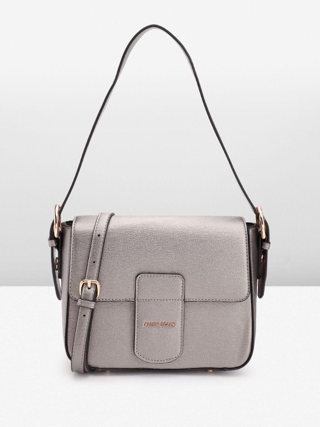 allen solly textured structured satchel bag