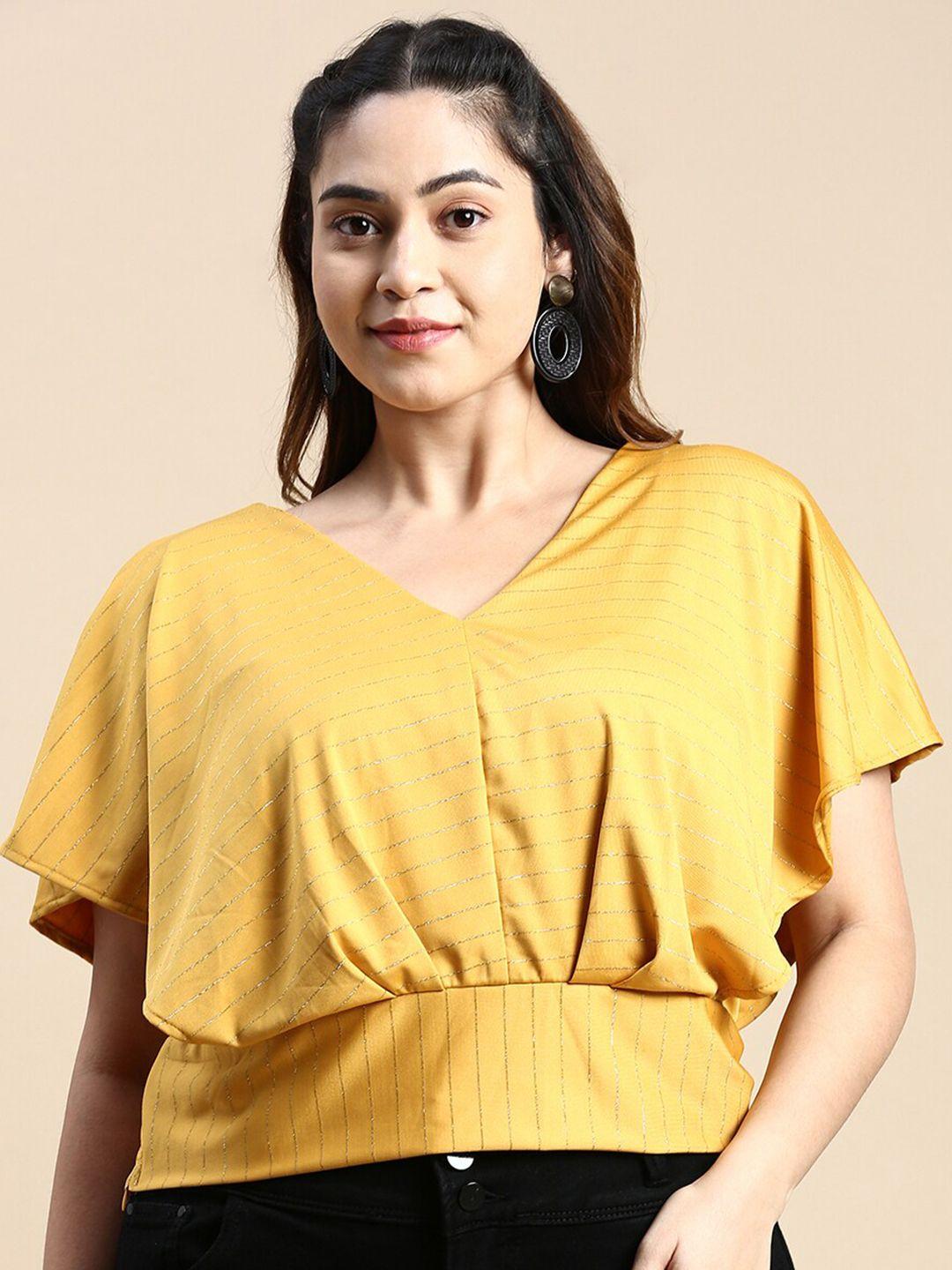 showoff plus plus size flutter sleeve styled back top