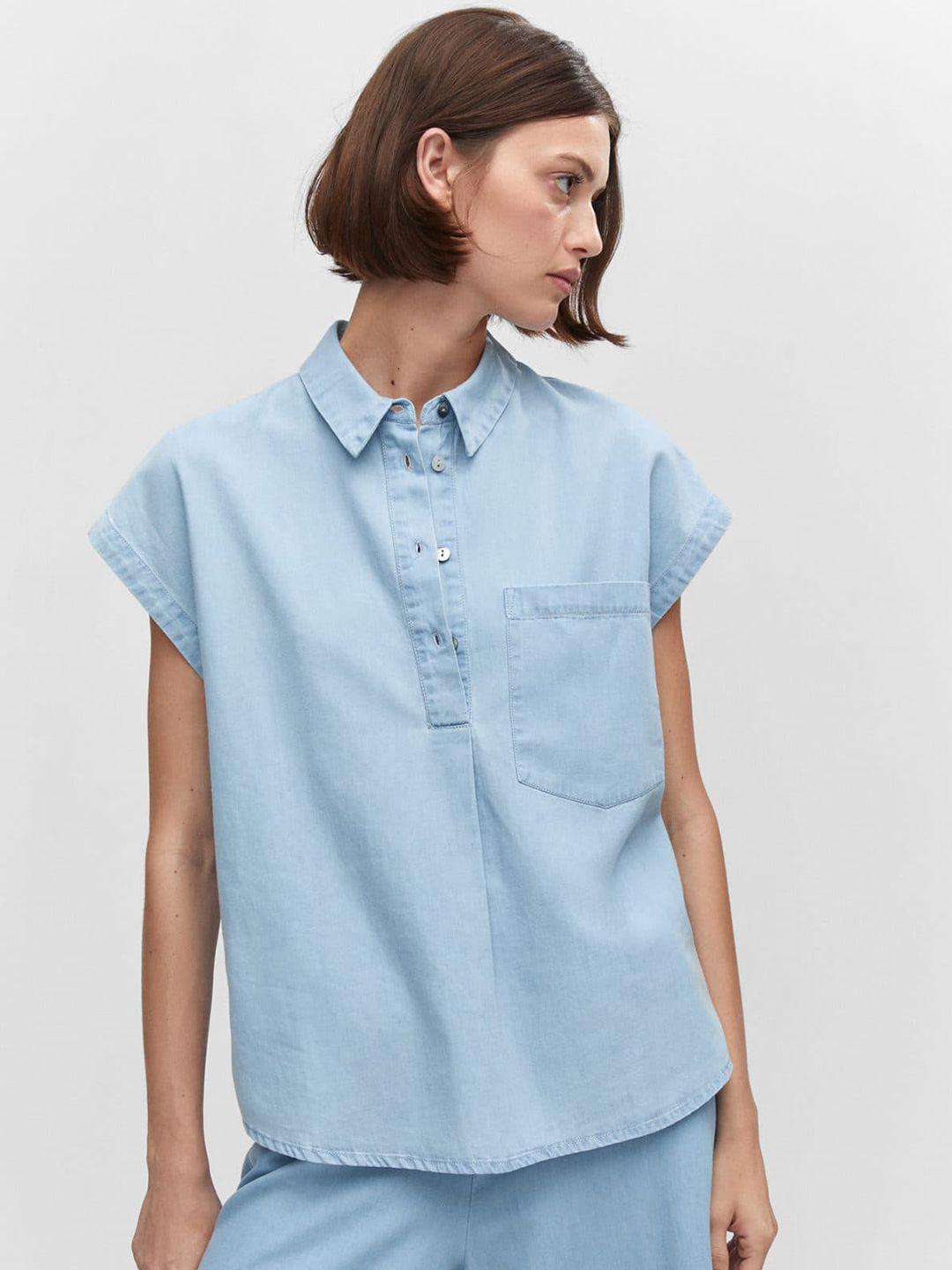 mango chambray casual shirt