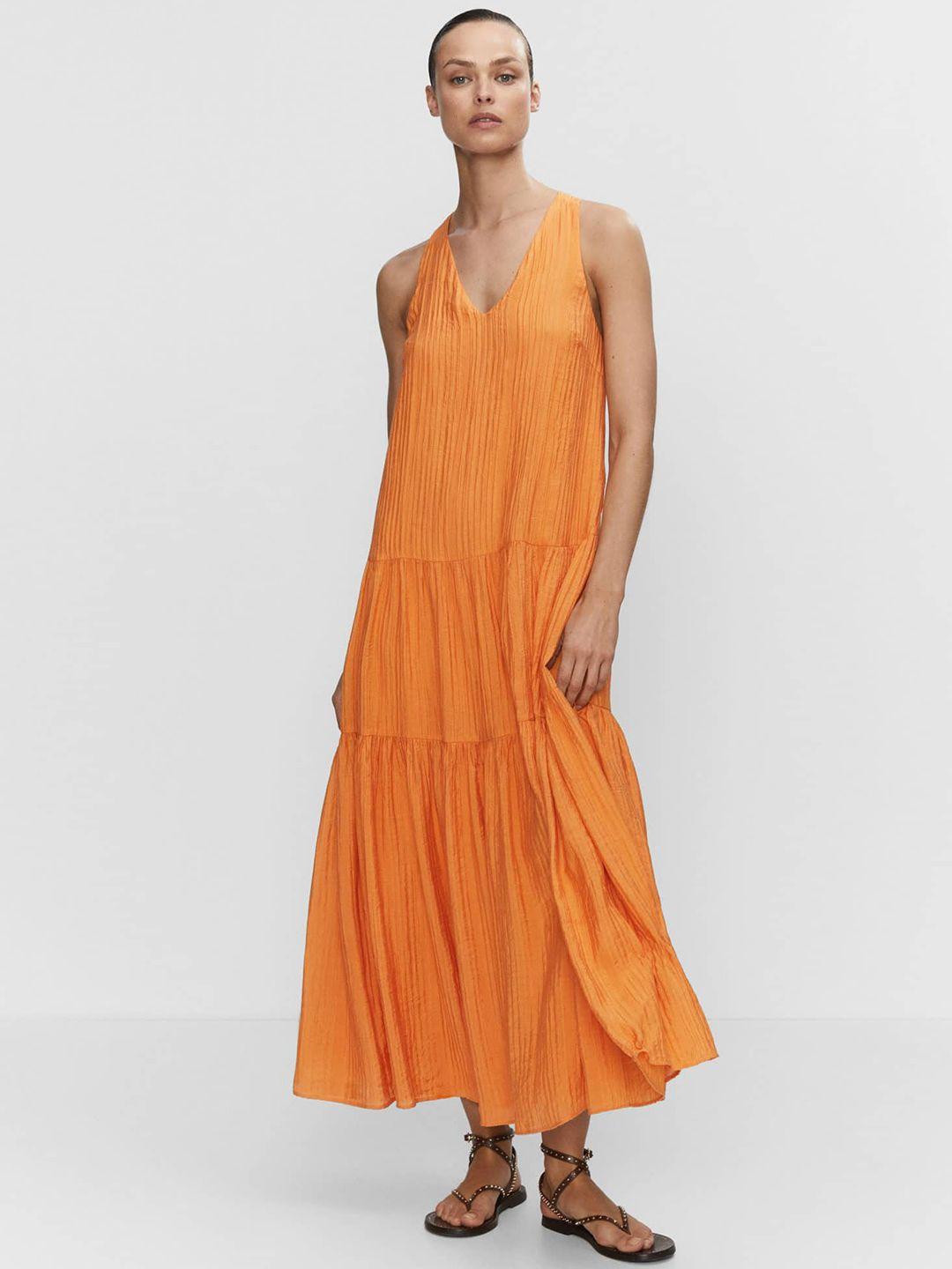 mango a-line tiered maxi dress