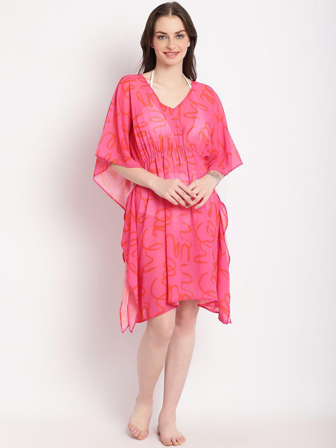 erotissch printed kaftan swimwear cover-up dress