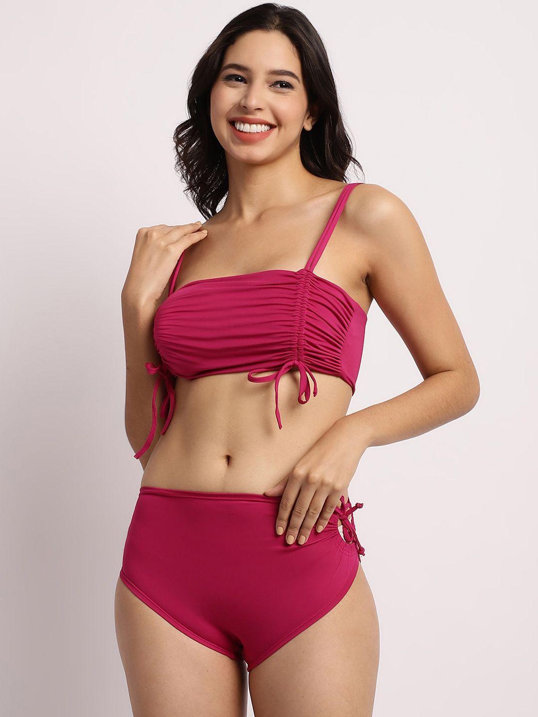 erotissch ruched bralette & briefs swim set