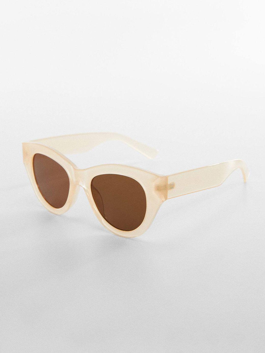 mango women round sunglasses with uv protected lens