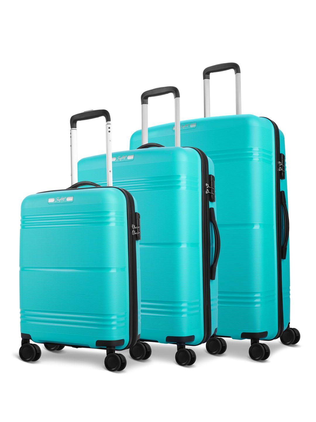 skybags pack of 3 textured paratrip trolley suitcases - large, medium & cabin