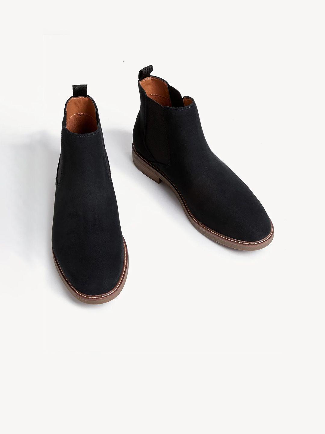 marks & spencer men suede mid-top chelsea boots