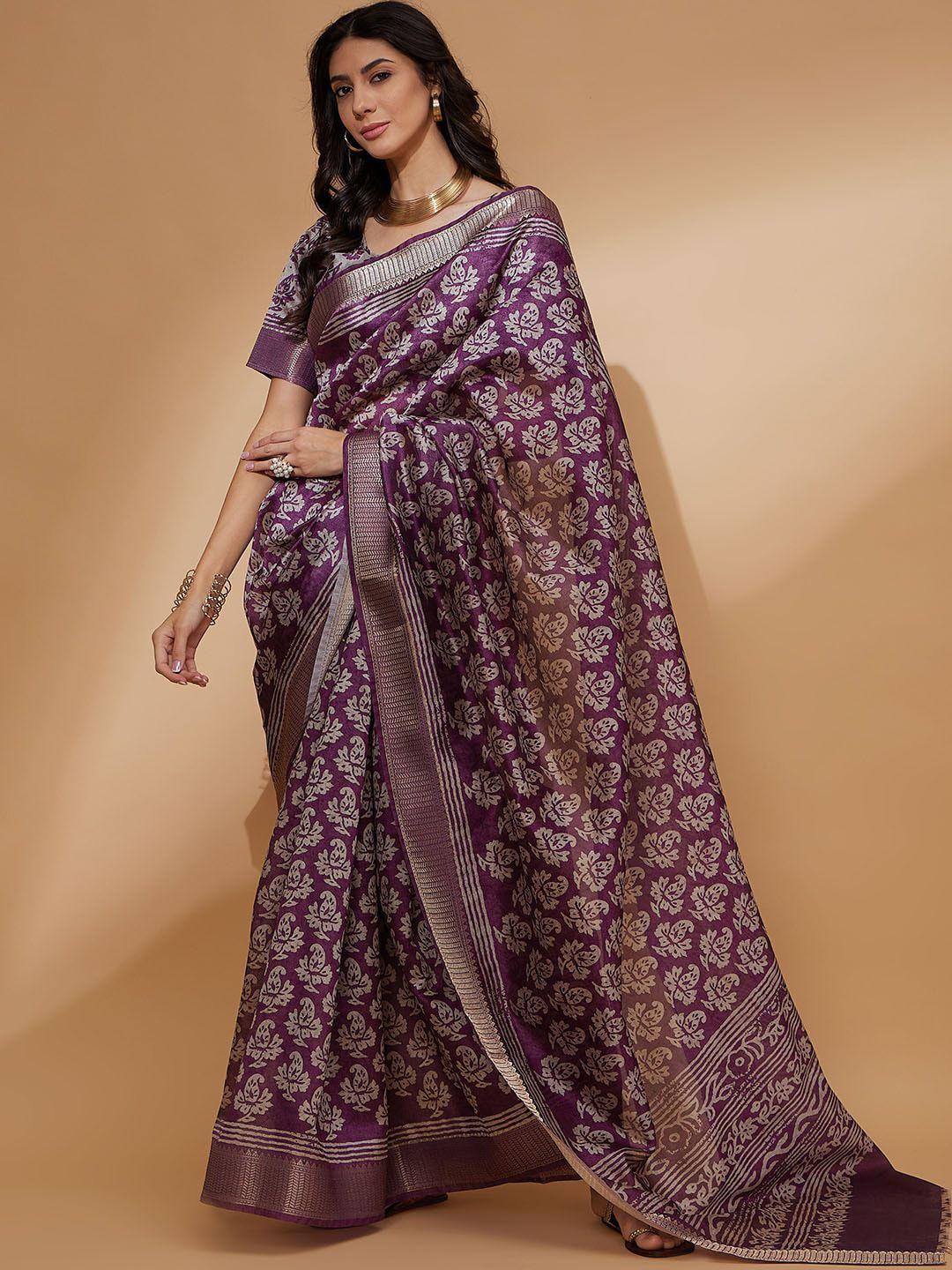 all about you chanderi silk digital printed saree