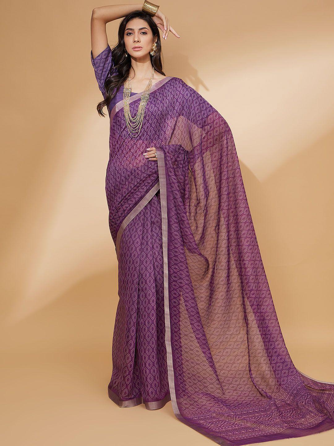 all about you geometric printed zari saree