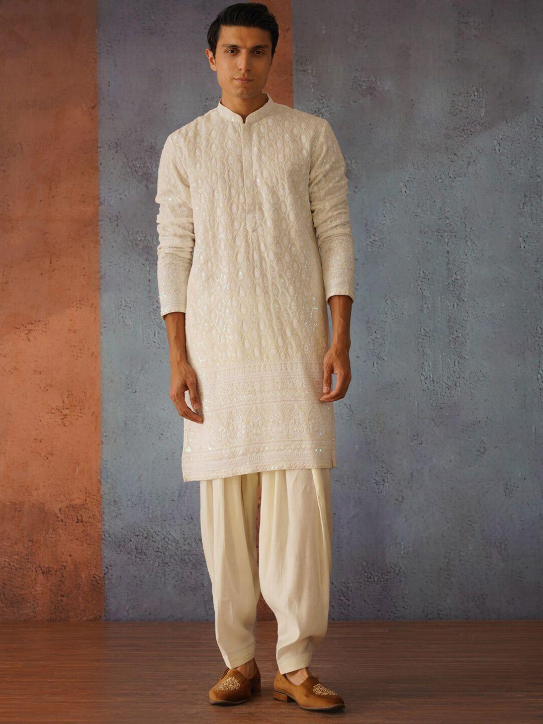 kalpraag floral embroidered regular kurta with patiala