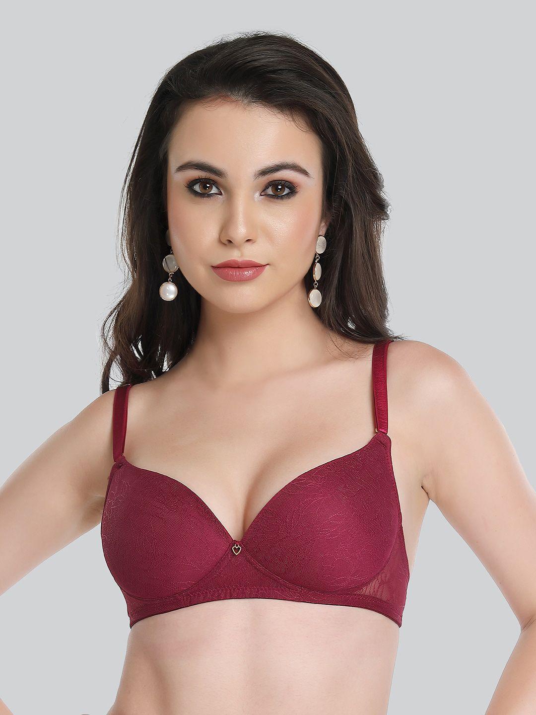 lovable floral lace medium coverage lightly padded everyday bra with all day comfort