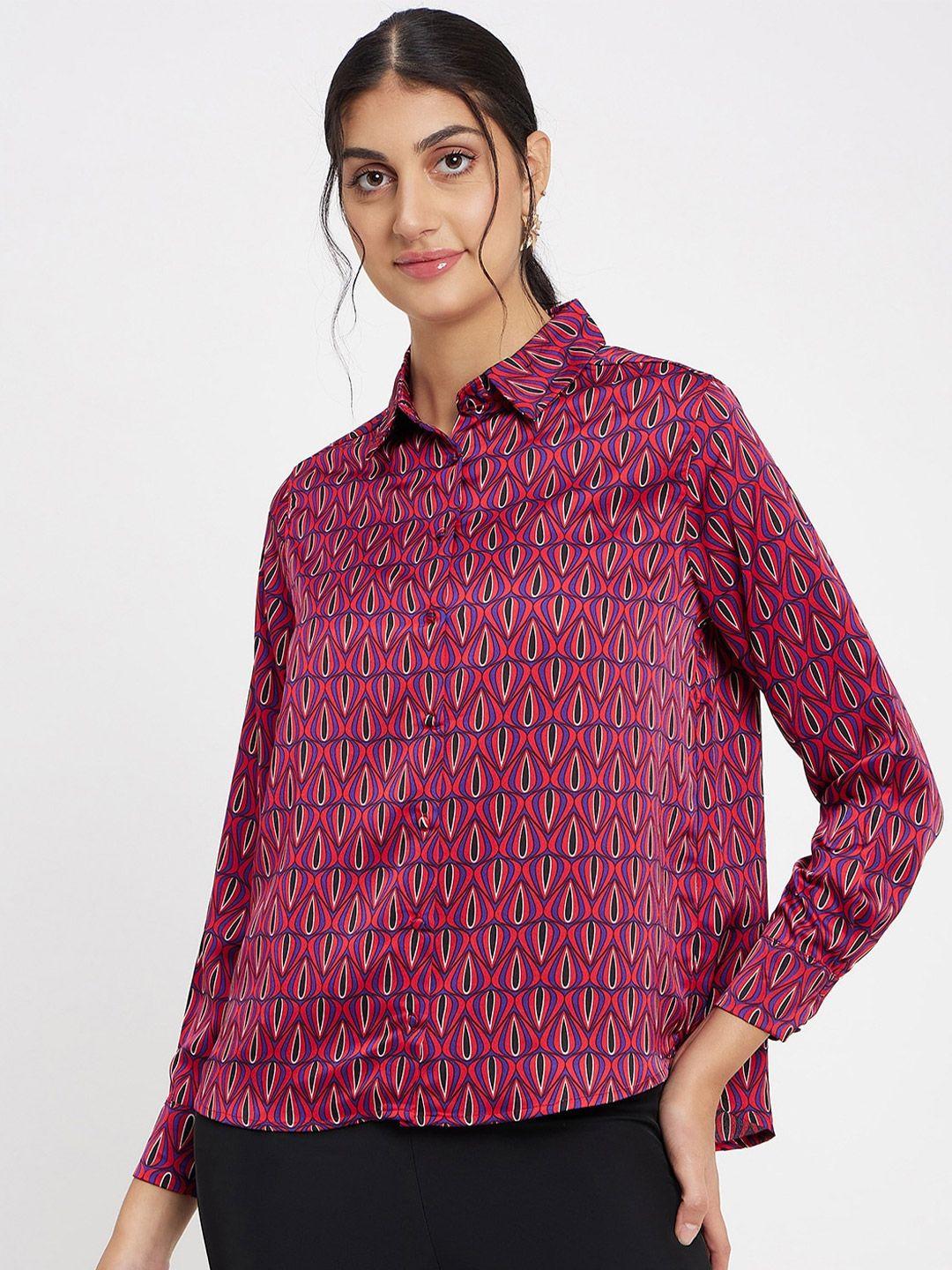 madame geometric printed casual shirt