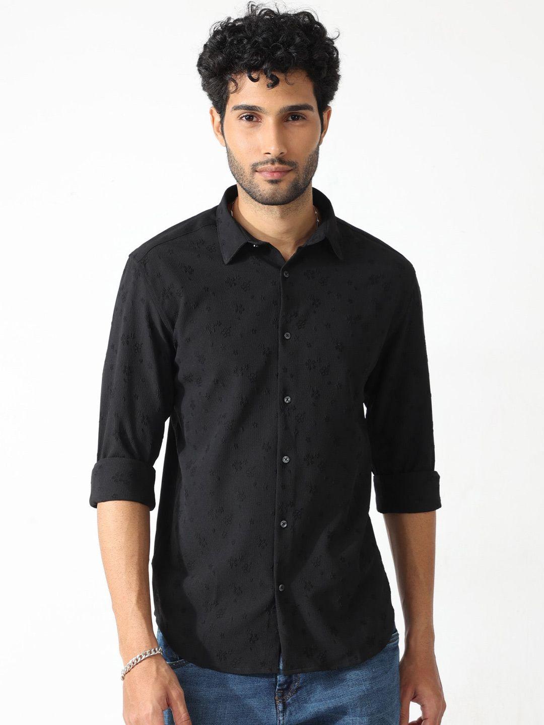 badmaash slim fit floral self design casual shirt