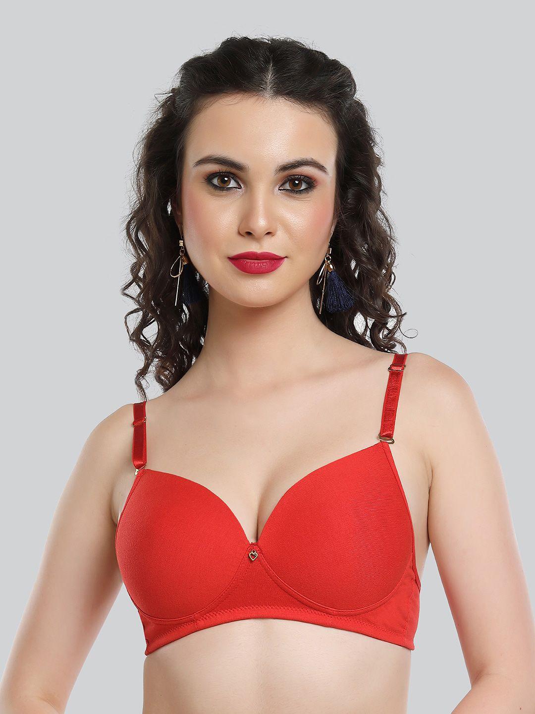 lovable medium coverage lightly padded non-wired seamless push-up bra with all day comfort