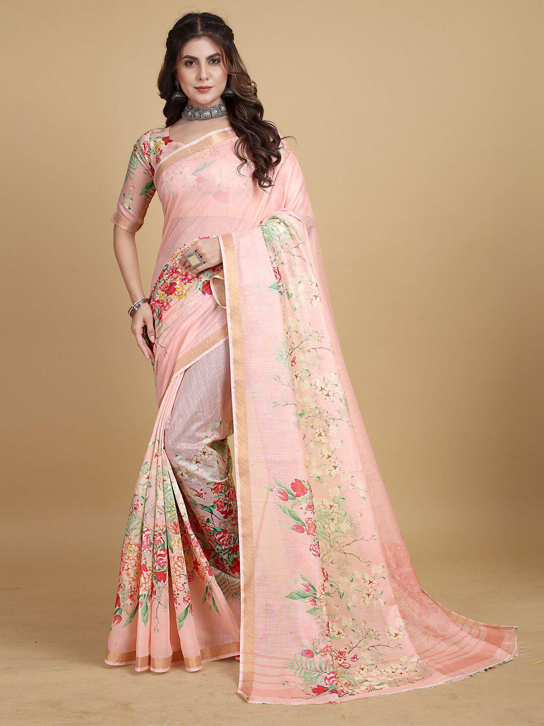 sangria floral-printed zari sarees