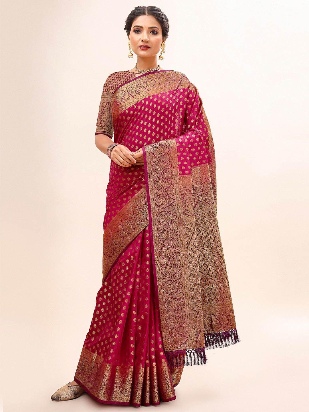 mitera woven design zari pure silk saree