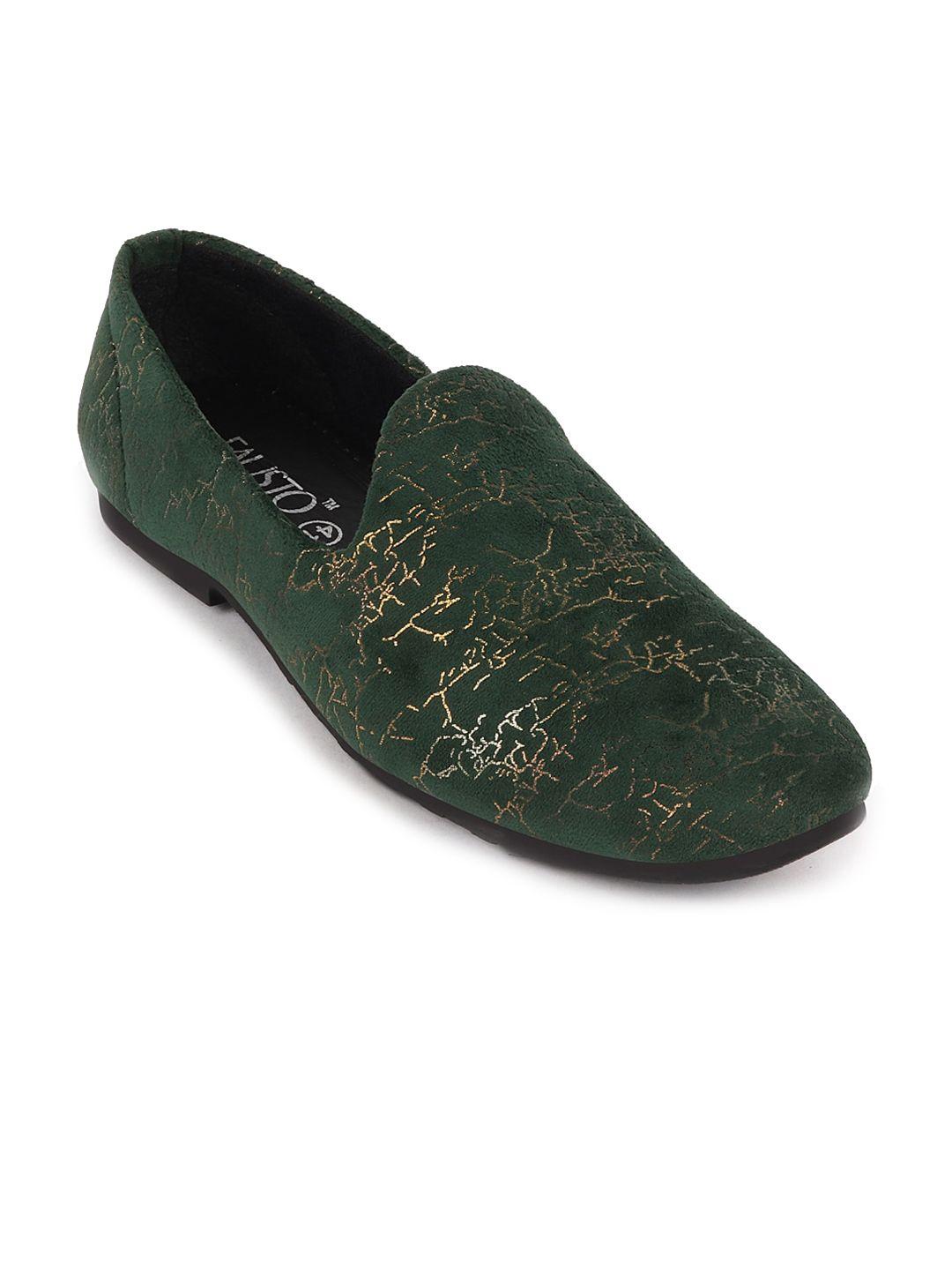 fausto men printed lightweight velvet mojaris