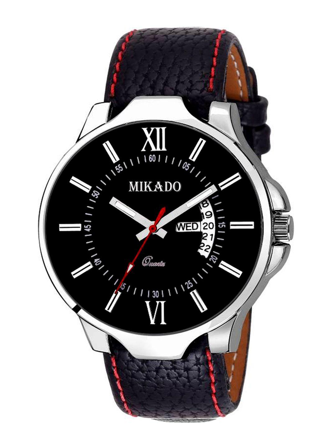 mikado men black analogue watch mk 2024 dd