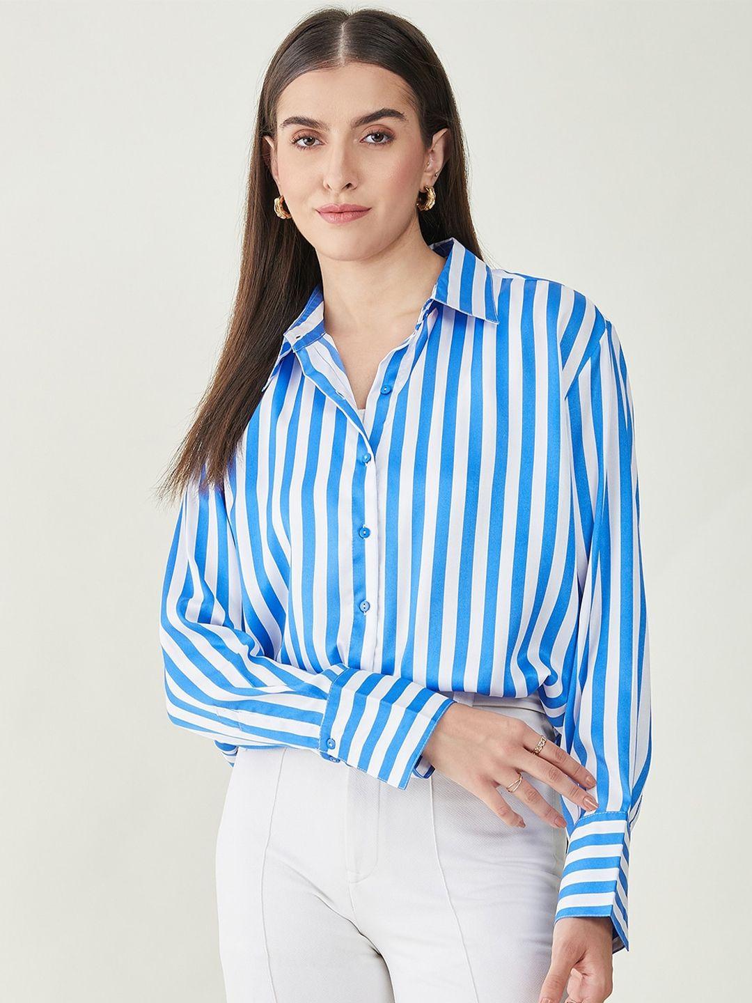 june & harry relaxed striped satin party shirt