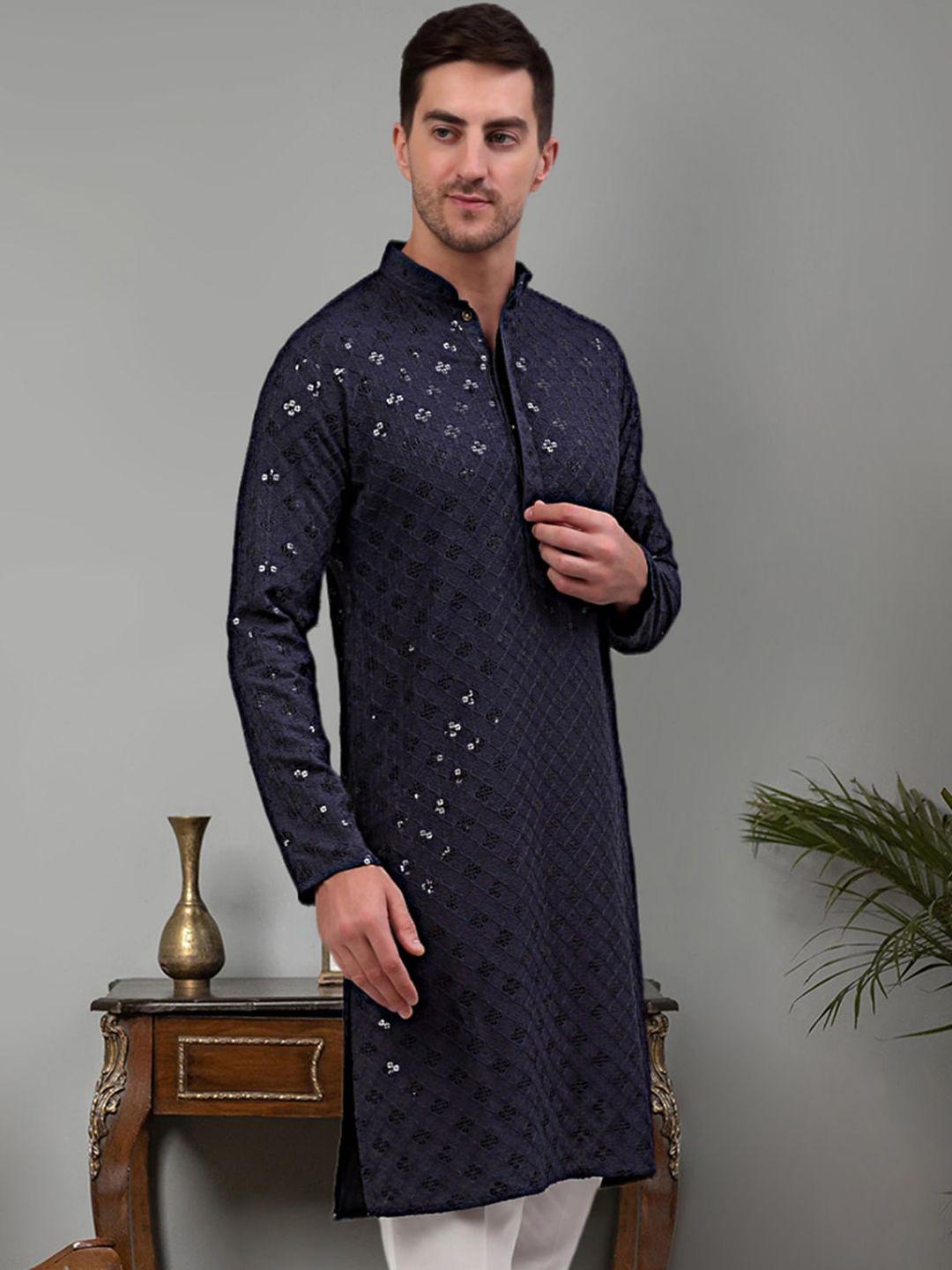 jompers geometric embroidered sequinned kurta