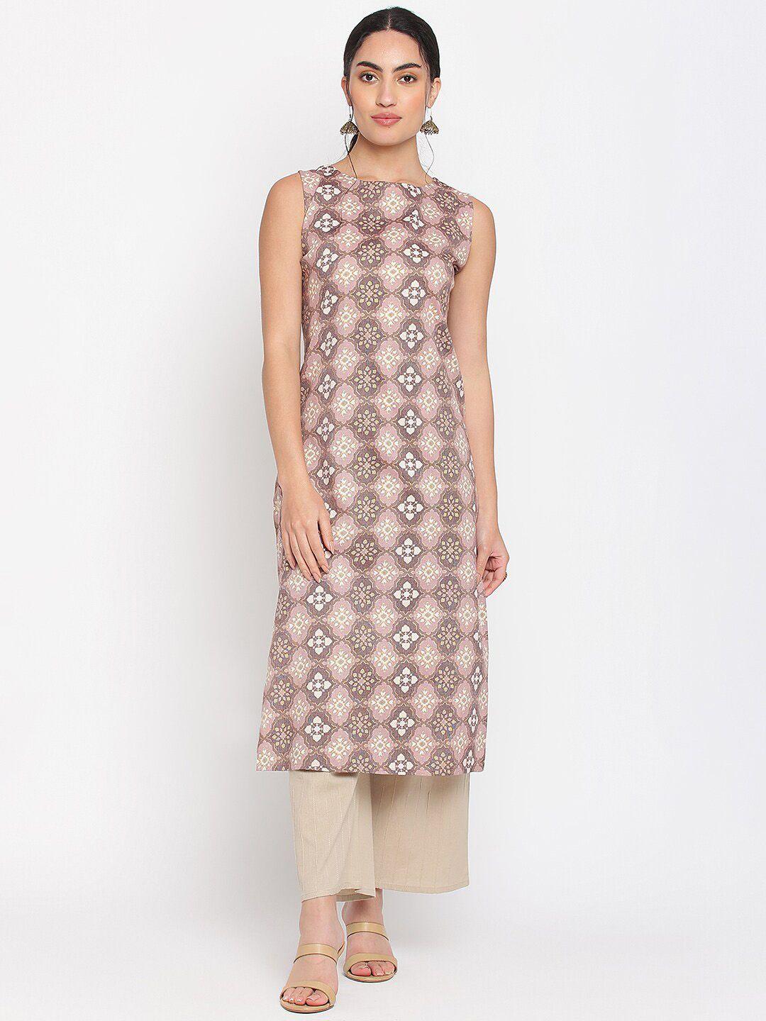 napra ethnic motifs printed cotton kurta