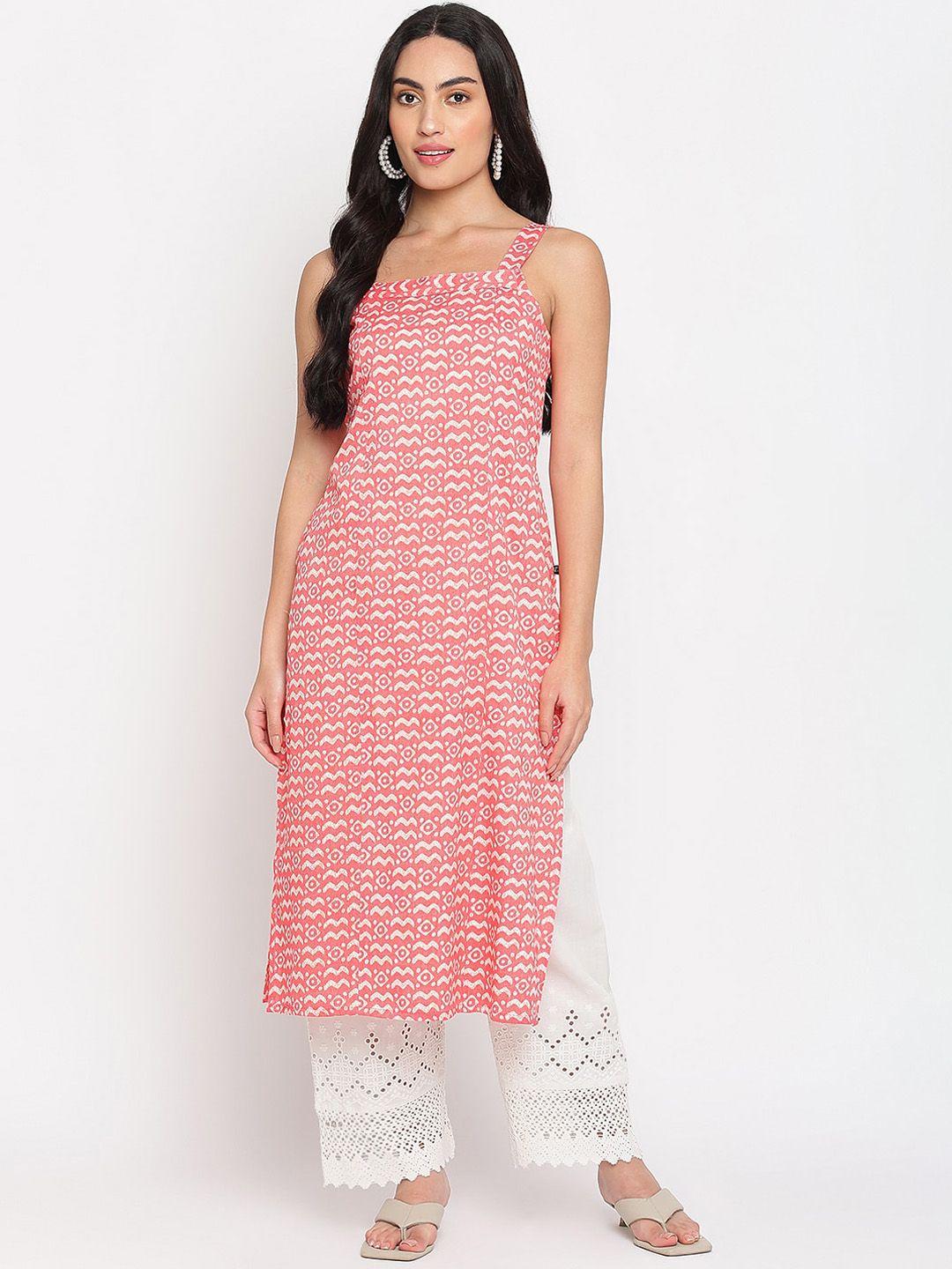 napra geometric printed cotton kurta