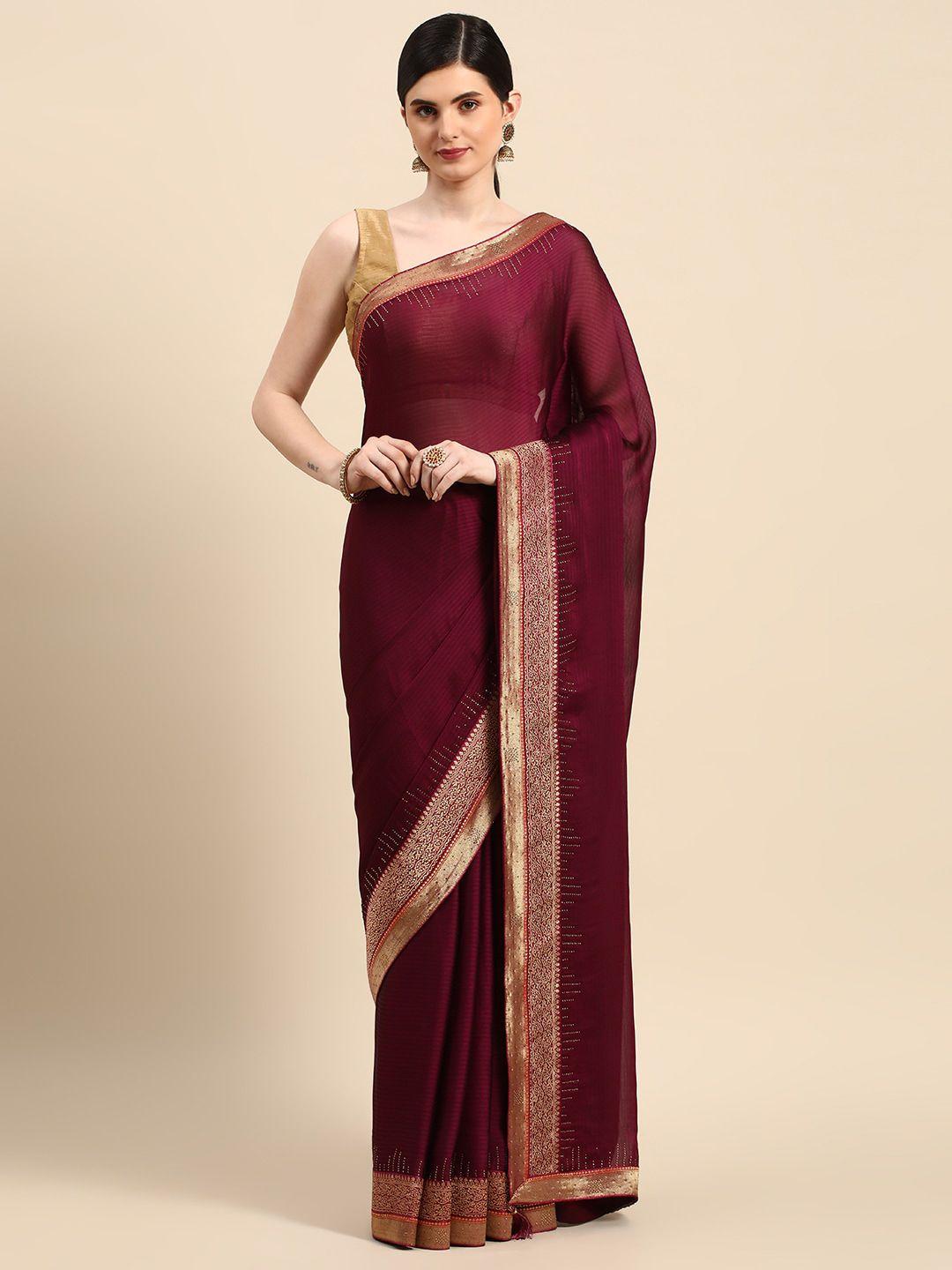 mitera striped zari satin saree