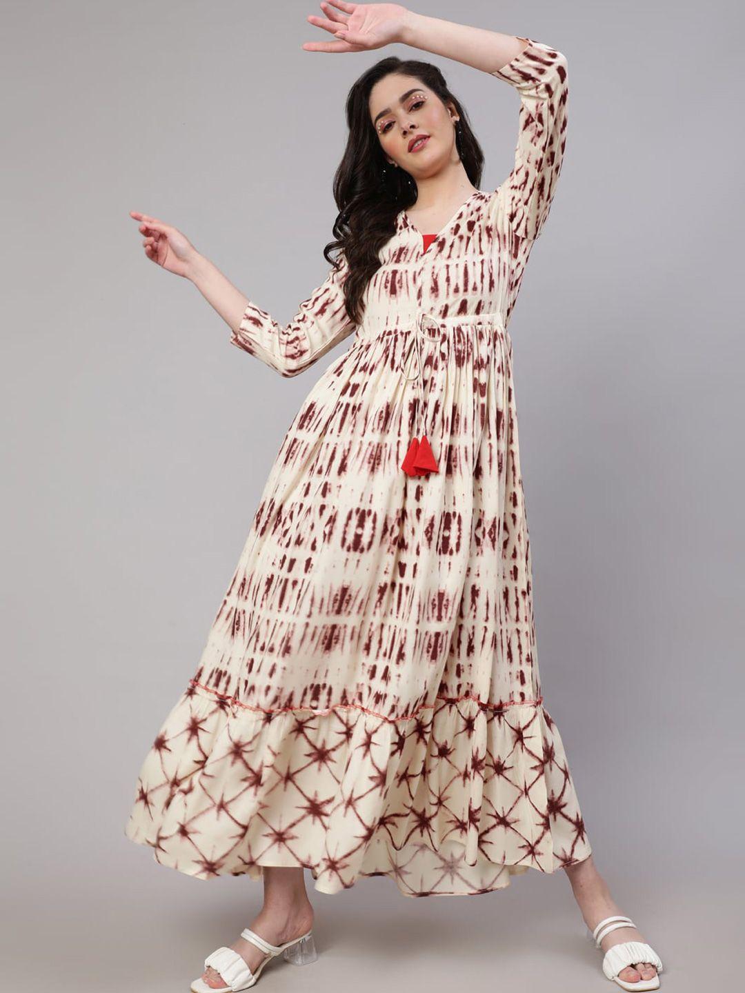 daevish abstract print maxi ethnic dress