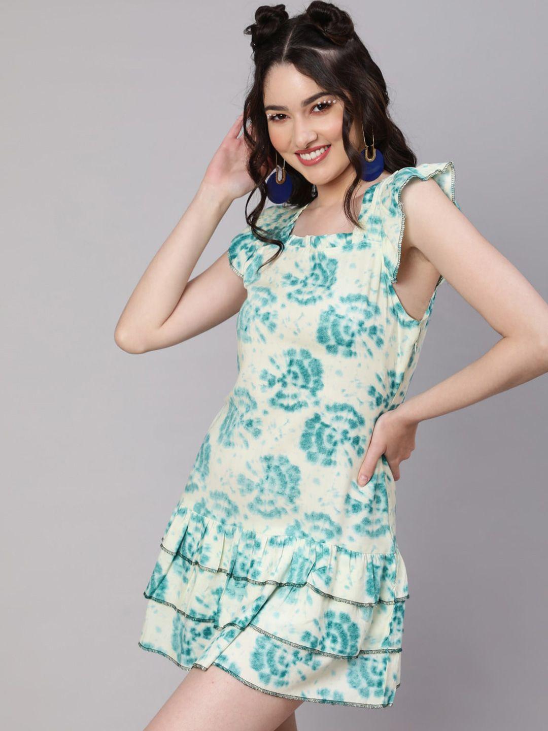 daevish abstract print a-line dress