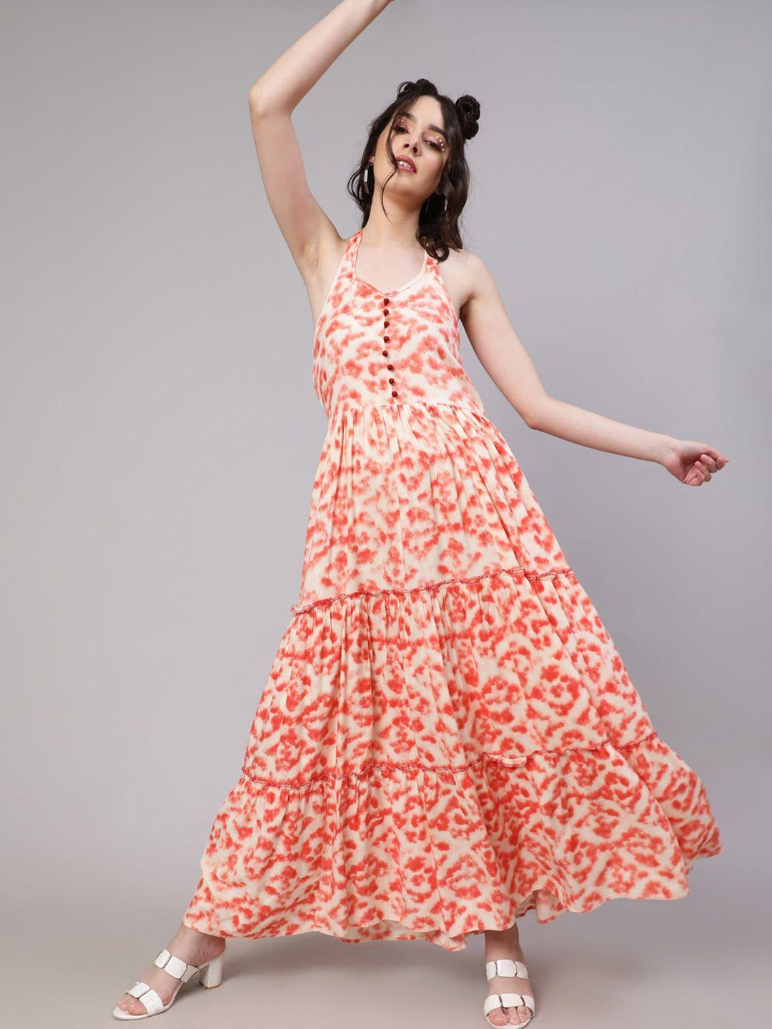 daevish abstract print maxi dress